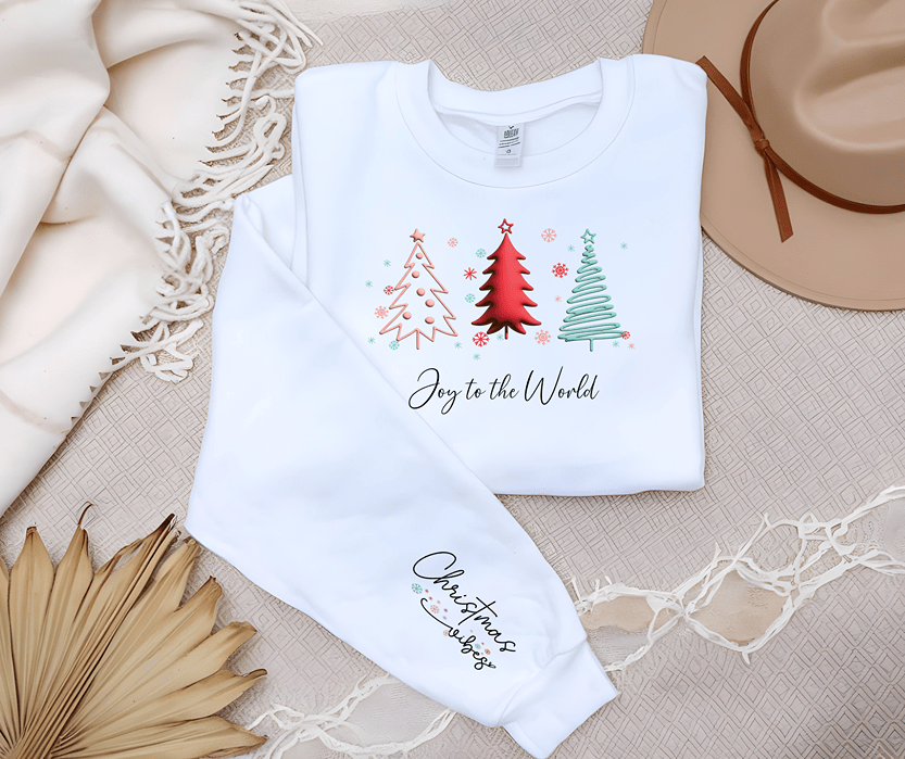 Ink and Charms Designs Sweatshirt Christmas Joy Unisex Sweatshirt with Sleeve Print