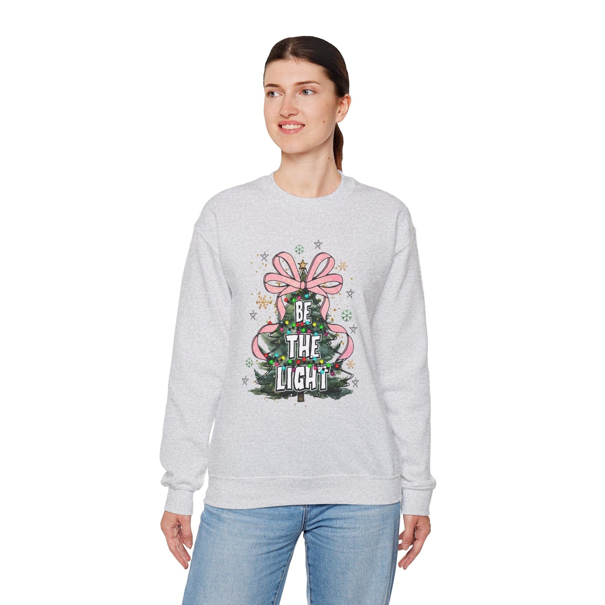 Ink and Charms Designs Sweatshirt Christmas Tree Bow Crewneck Sweatshirt