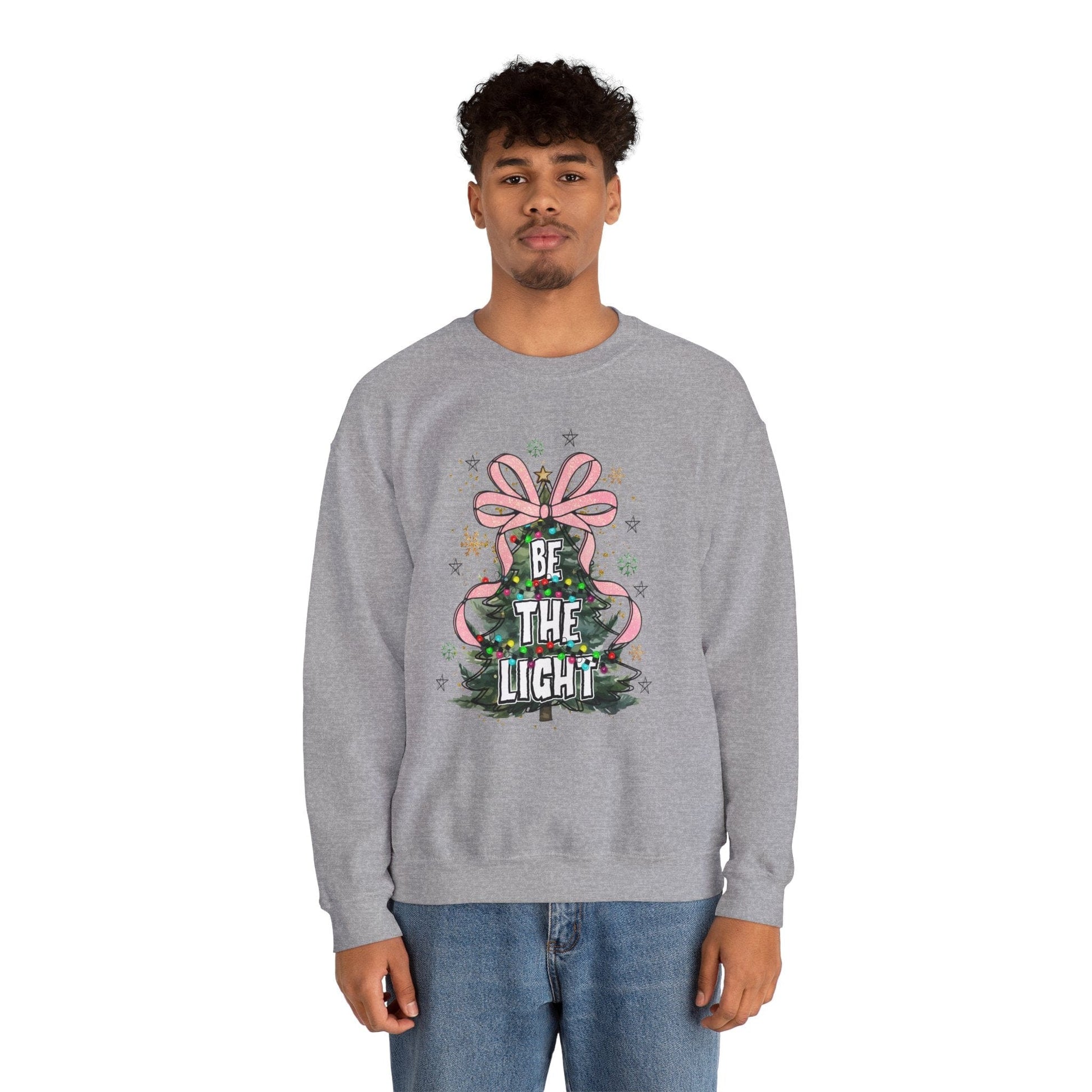 Ink and Charms Designs Sweatshirt Christmas Tree Bow Crewneck Sweatshirt