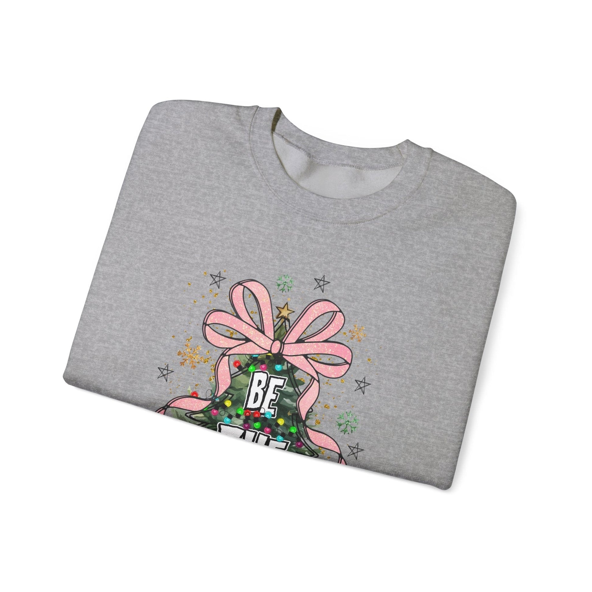 Ink and Charms Designs Sweatshirt Christmas Tree Bow Crewneck Sweatshirt