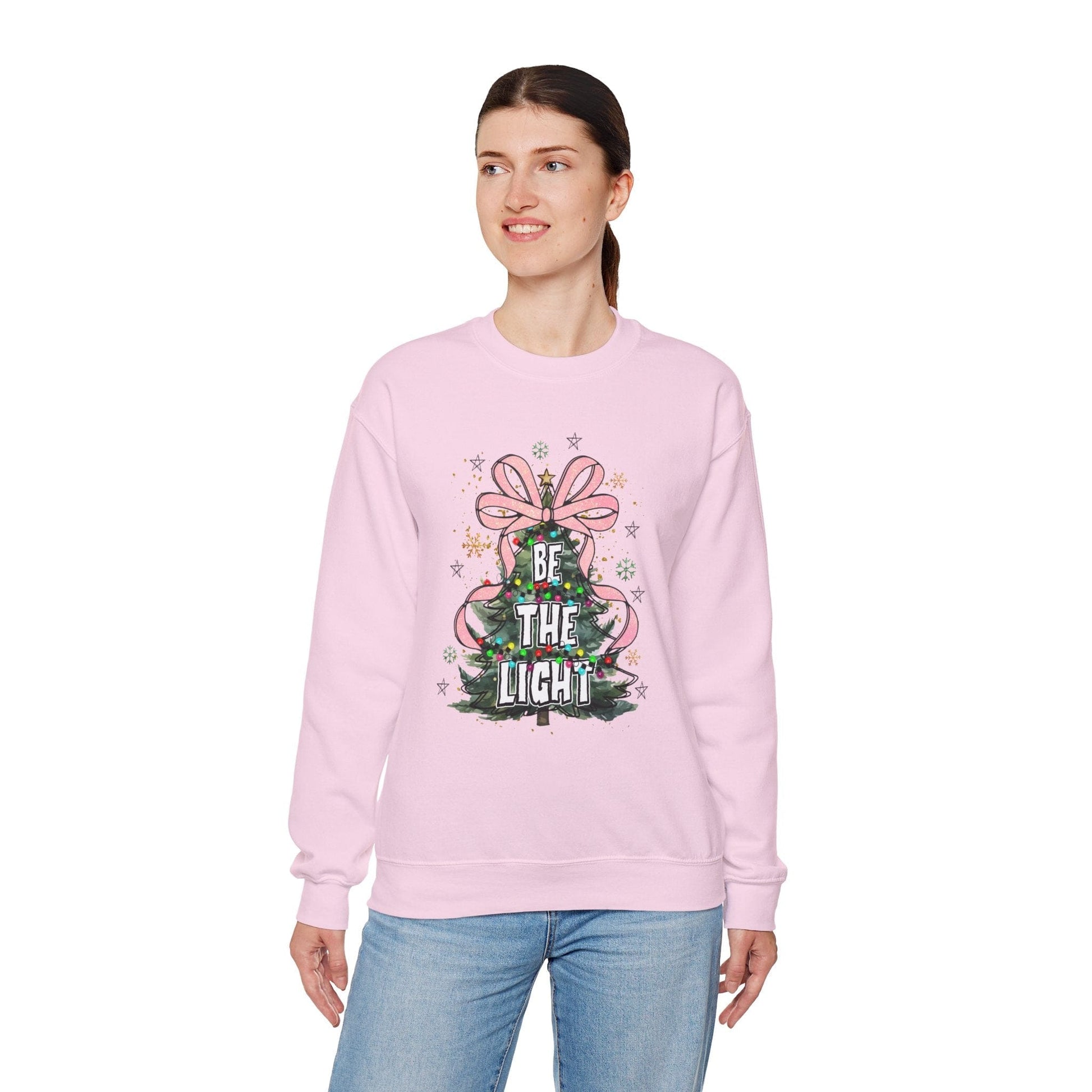 Ink and Charms Designs Sweatshirt Christmas Tree Bow Crewneck Sweatshirt