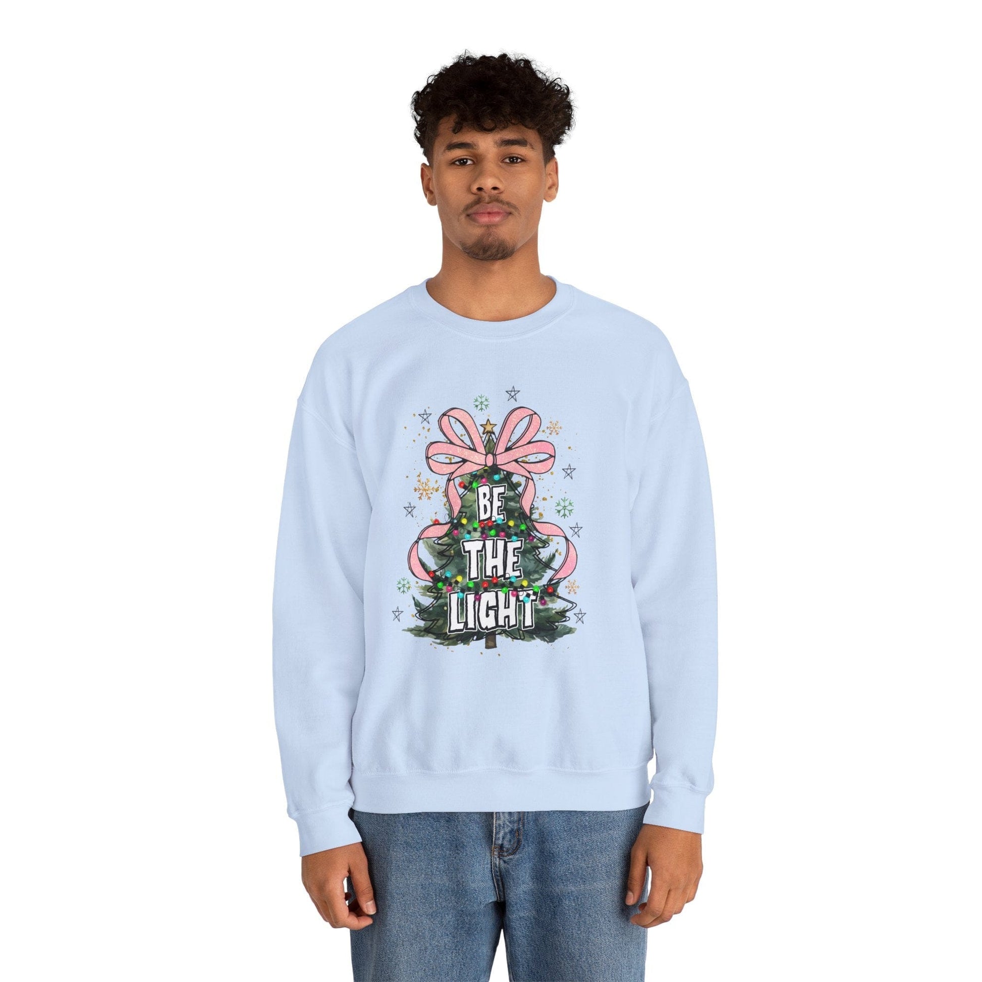 Ink and Charms Designs Sweatshirt Christmas Tree Bow Crewneck Sweatshirt