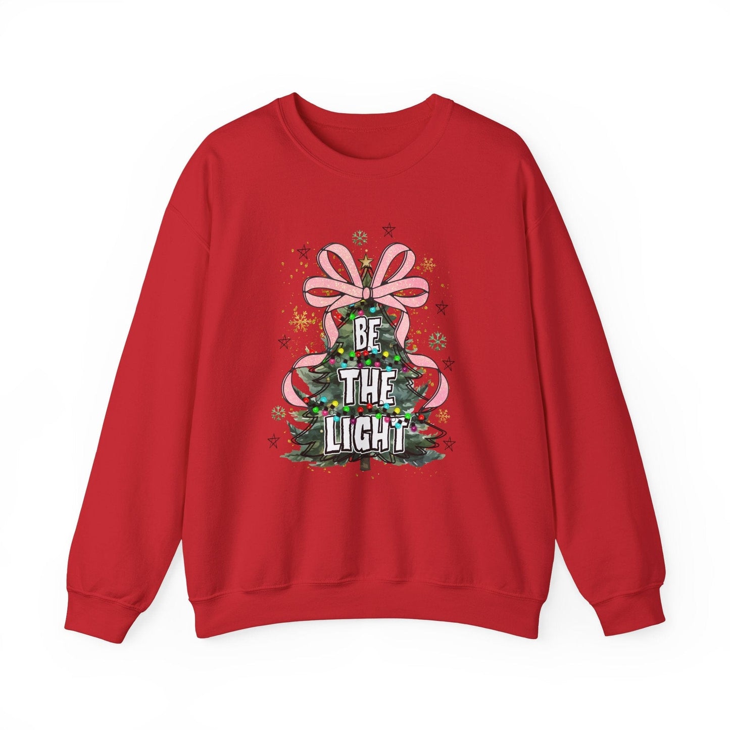 Ink and Charms Designs Sweatshirt Christmas Tree Bow Crewneck Sweatshirt