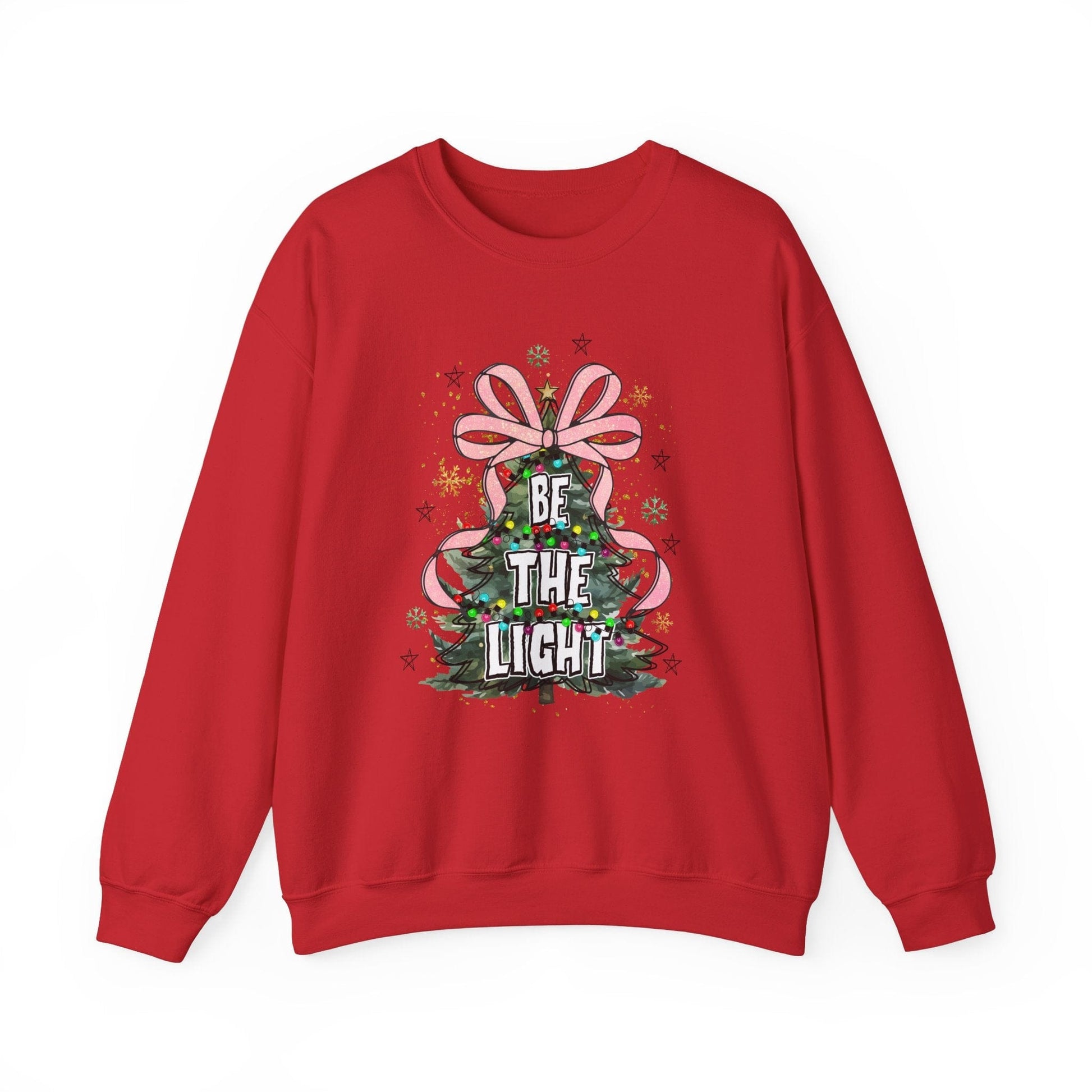 Ink and Charms Designs Sweatshirt Christmas Tree Bow Crewneck Sweatshirt