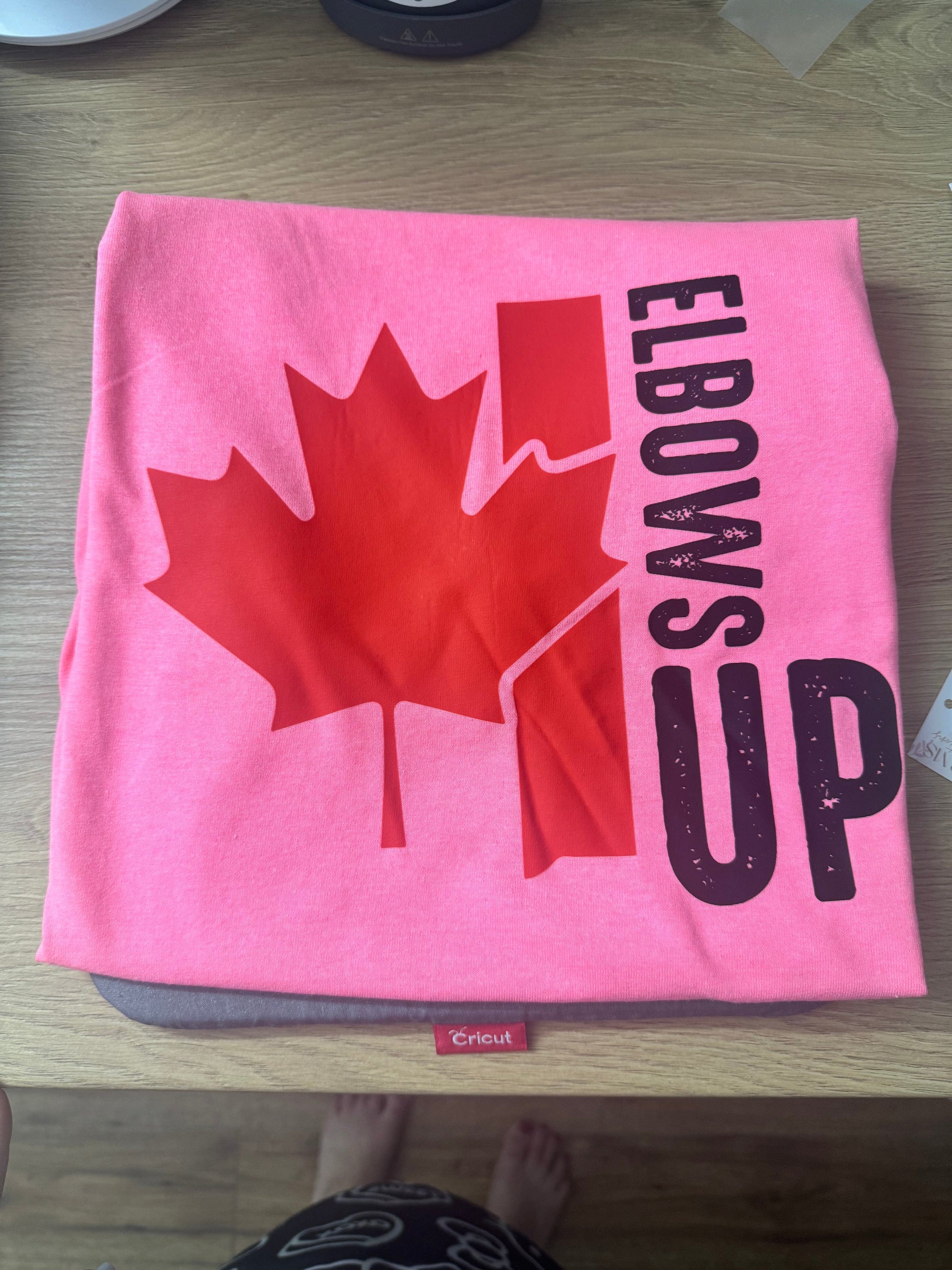 Ink and Charms Designs Sweatshirt "ELBOWS UP" Apparel Collection: Wear Your Canadian Pride with Strength!