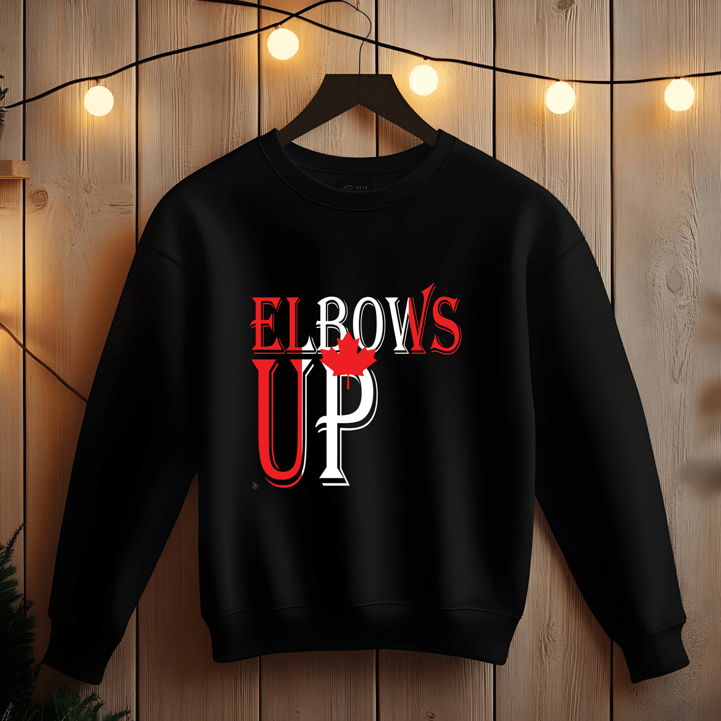 Ink and Charms Designs Sweatshirt "ELBOWS UP" Apparel Collection: Wear Your Canadian Pride with Strength!