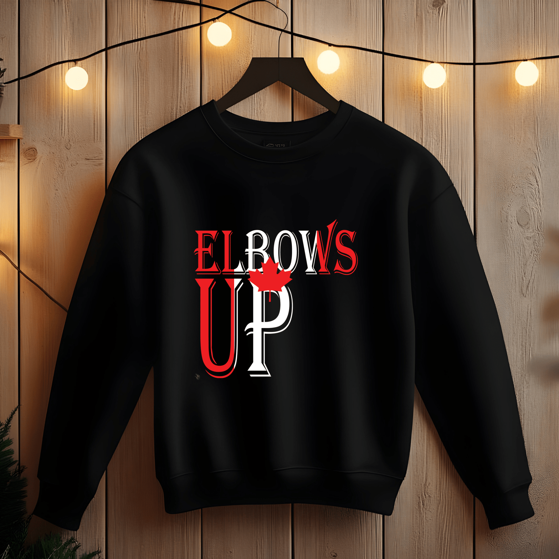 Ink and Charms Designs Sweatshirt "ELBOWS UP" Apparel Collection: Wear Your Canadian Pride with Strength!