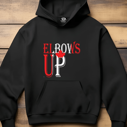 Ink and Charms Designs Sweatshirt "ELBOWS UP" Apparel Collection: Wear Your Canadian Pride with Strength!