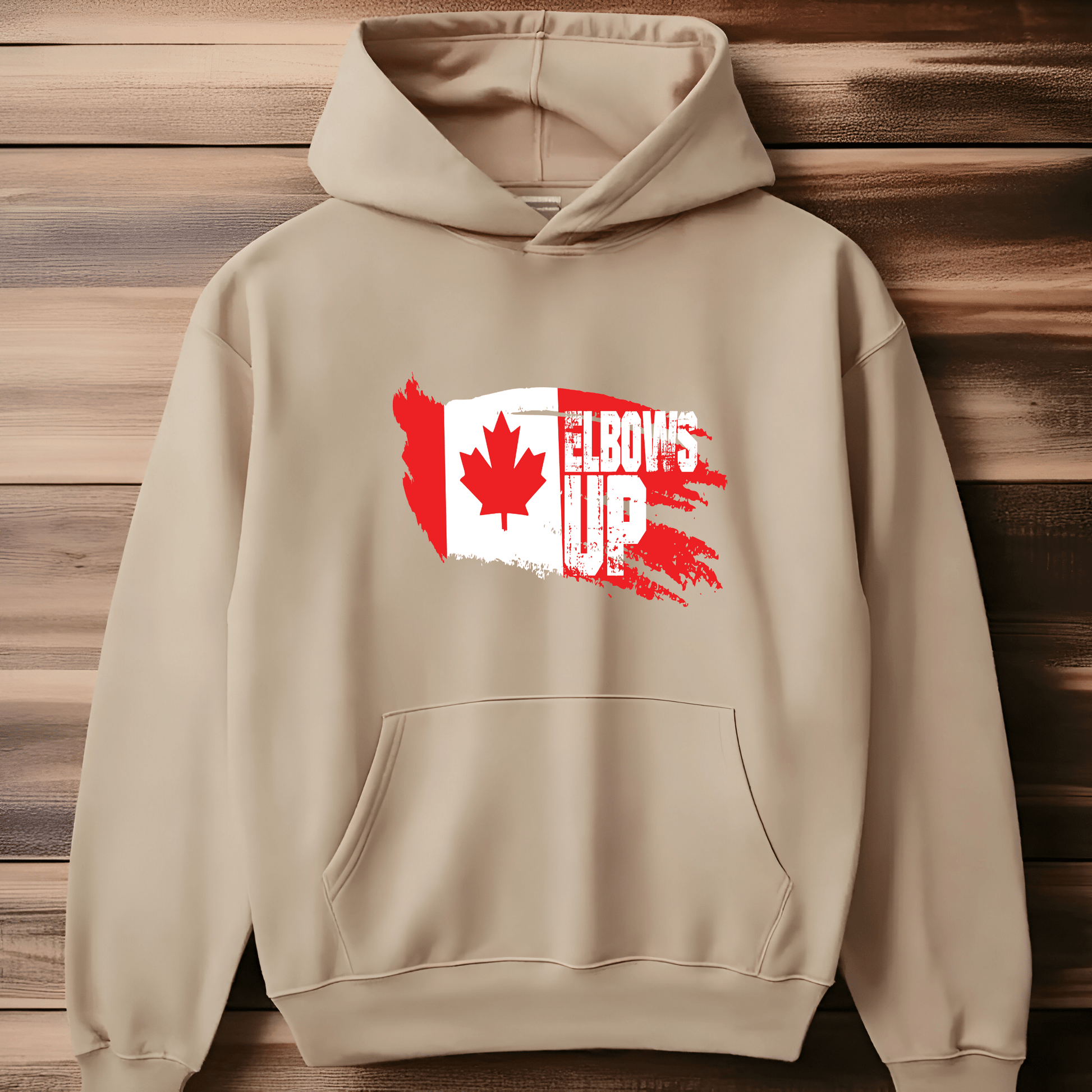 Ink and Charms Designs Sweatshirt "ELBOWS UP" Apparel Collection: Wear Your Canadian Pride with Strength!