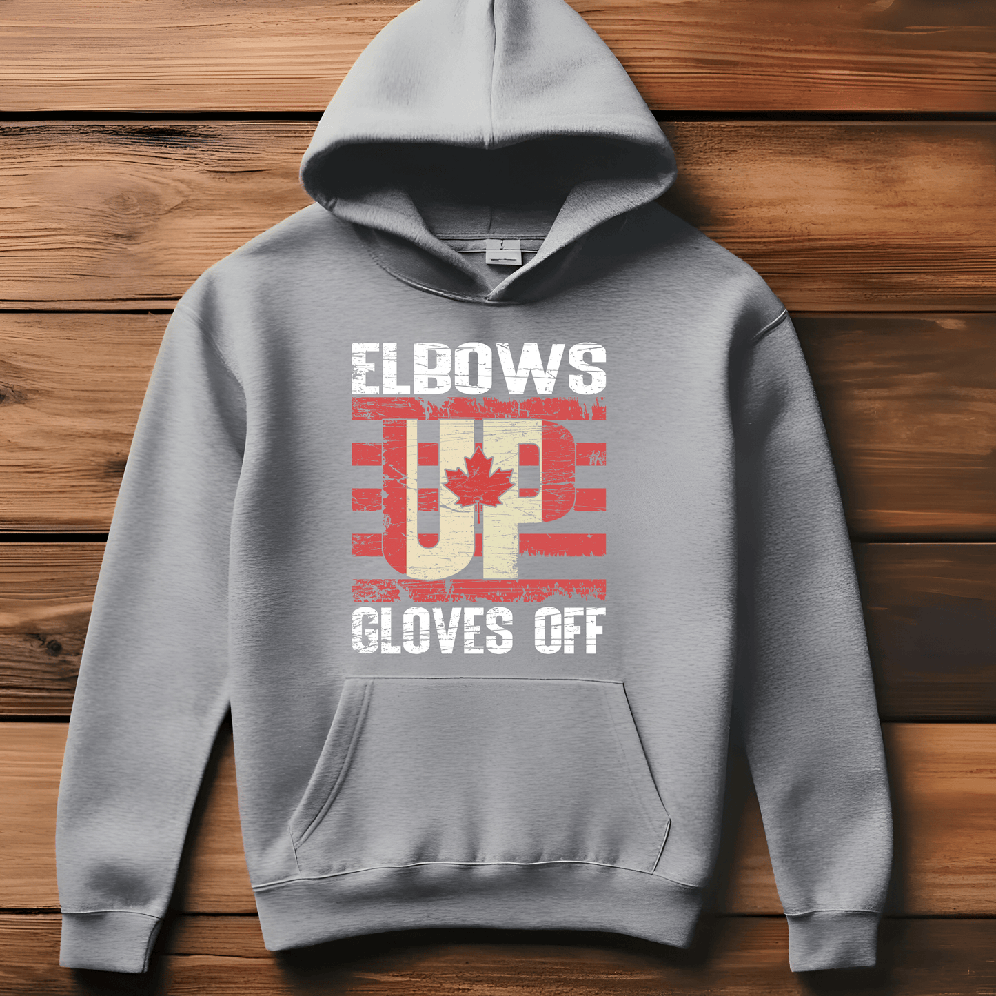 Ink and Charms Designs Sweatshirt "ELBOWS UP" Apparel Collection: Wear Your Canadian Pride with Strength!