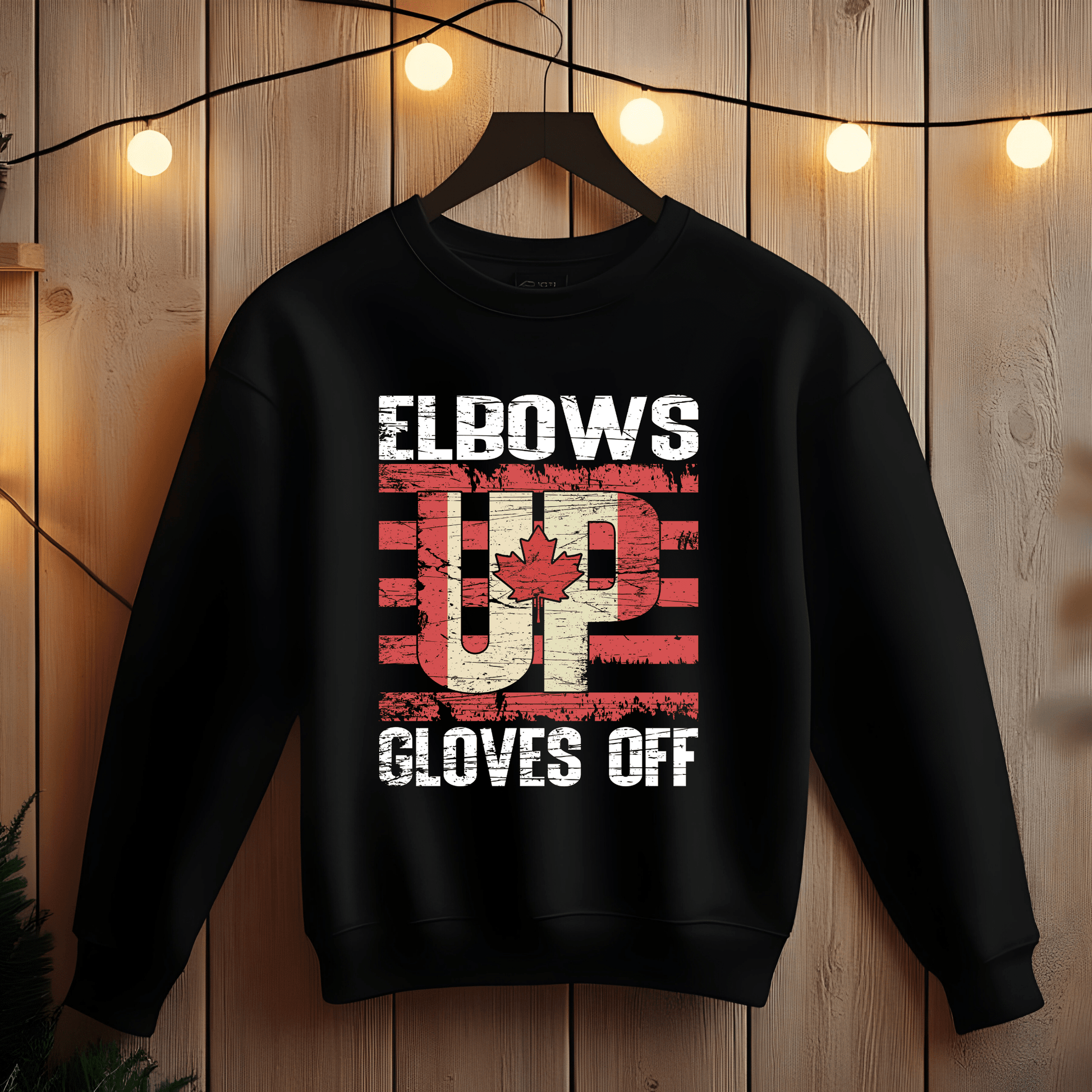 Ink and Charms Designs Sweatshirt "ELBOWS UP" Apparel Collection: Wear Your Canadian Pride with Strength!