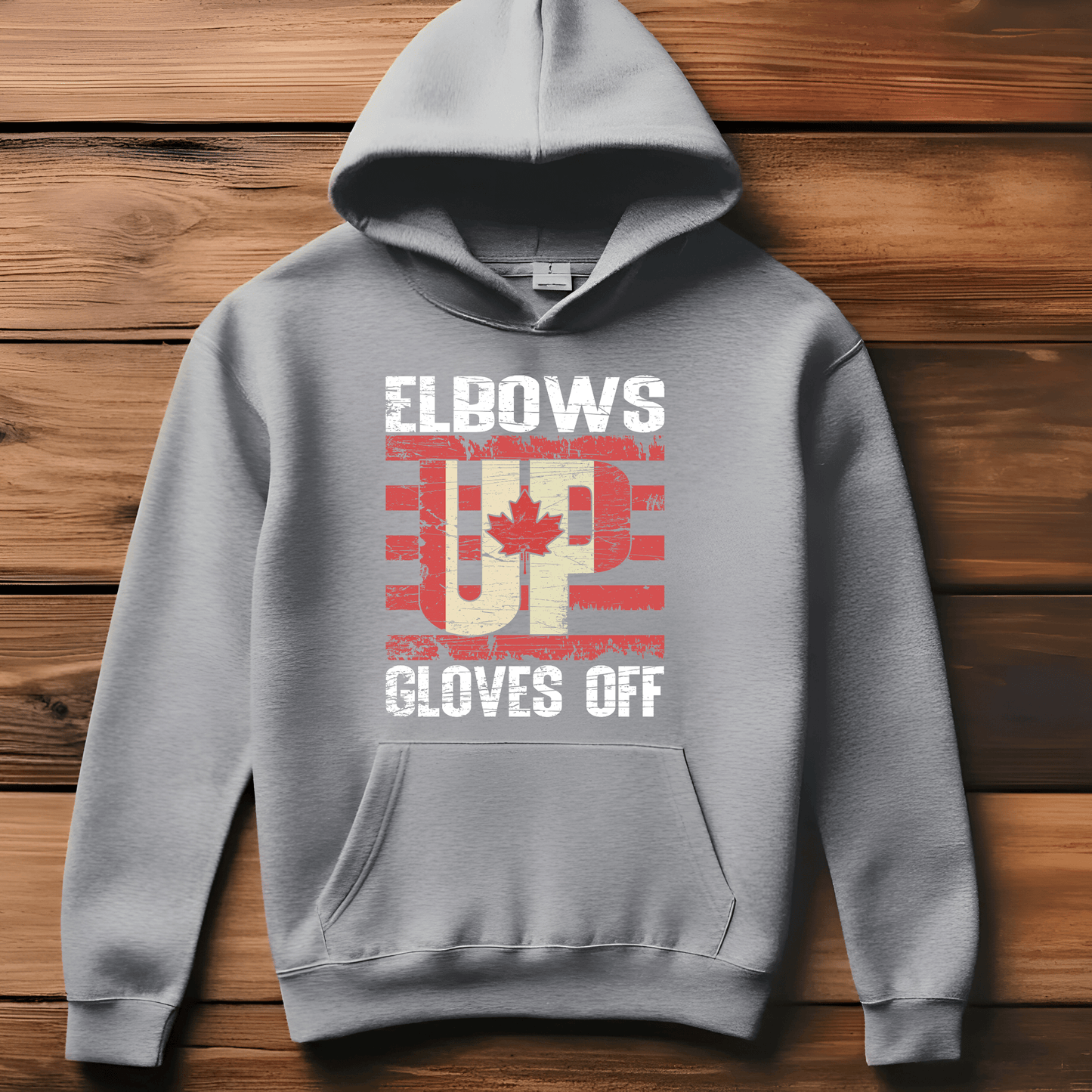 Ink and Charms Designs Sweatshirt "ELBOWS UP" Apparel Collection: Wear Your Canadian Pride with Strength!