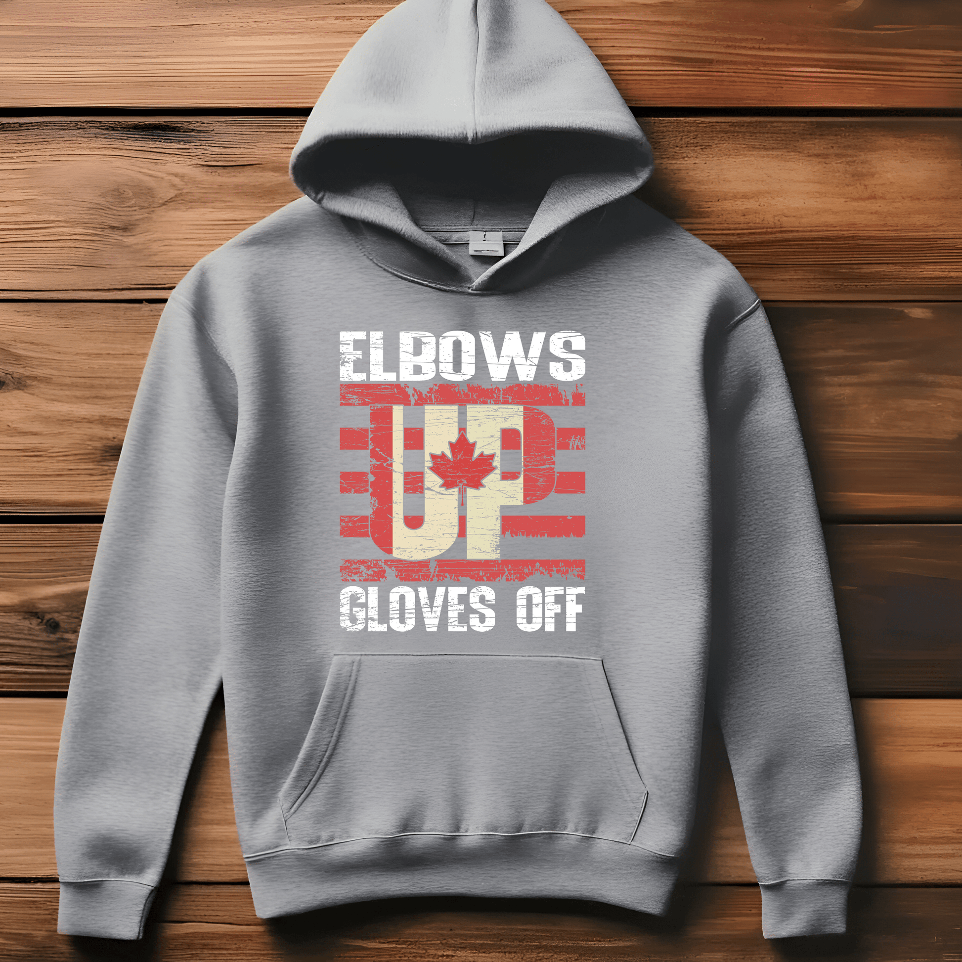 Ink and Charms Designs Sweatshirt "ELBOWS UP" Apparel Collection: Wear Your Canadian Pride with Strength!