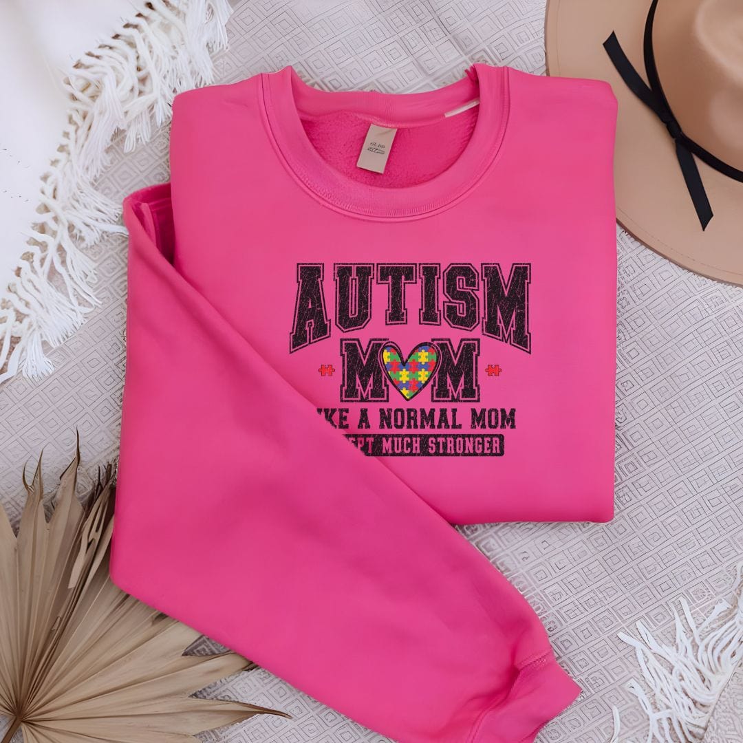 Ink and Charms Designs Sweatshirt Fuccia / S Autisim Mom crew neck
