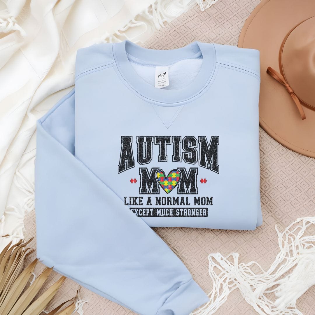 Ink and Charms Designs Sweatshirt Light Blue / s Autisim Mom crew neck
