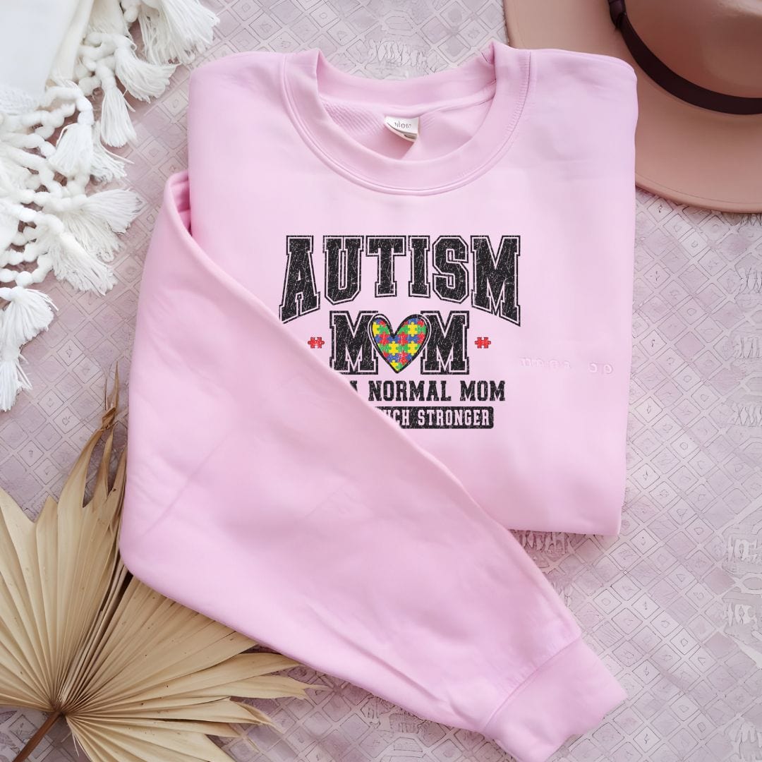 Ink and Charms Designs Sweatshirt Light Pink / S Autisim Mom crew neck