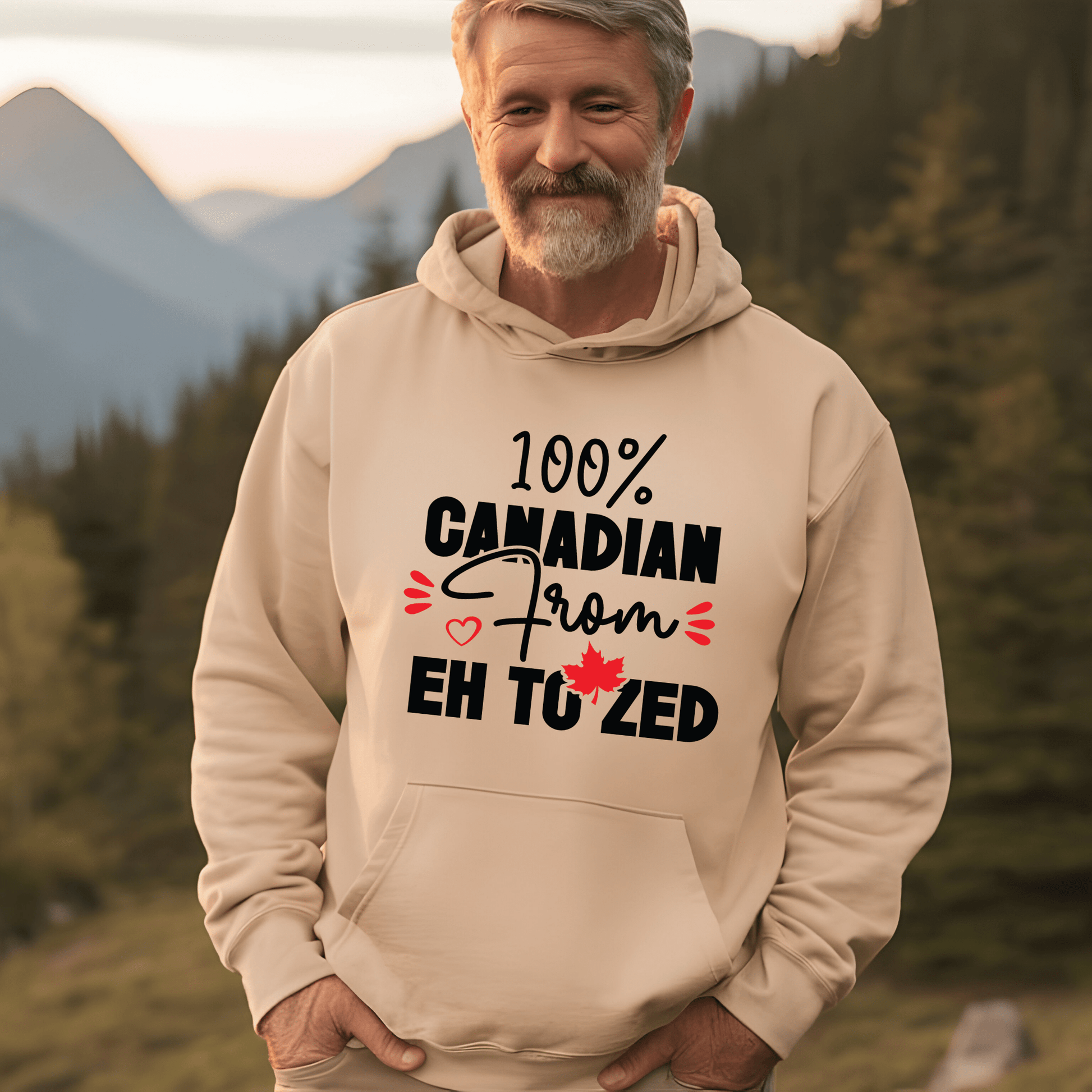 Ink and Charms Designs Sweatshirt Proudly Canadian Collection: 100% CANADIAN FROM EH TO ZED - Wear Your Unmistakable Pride!