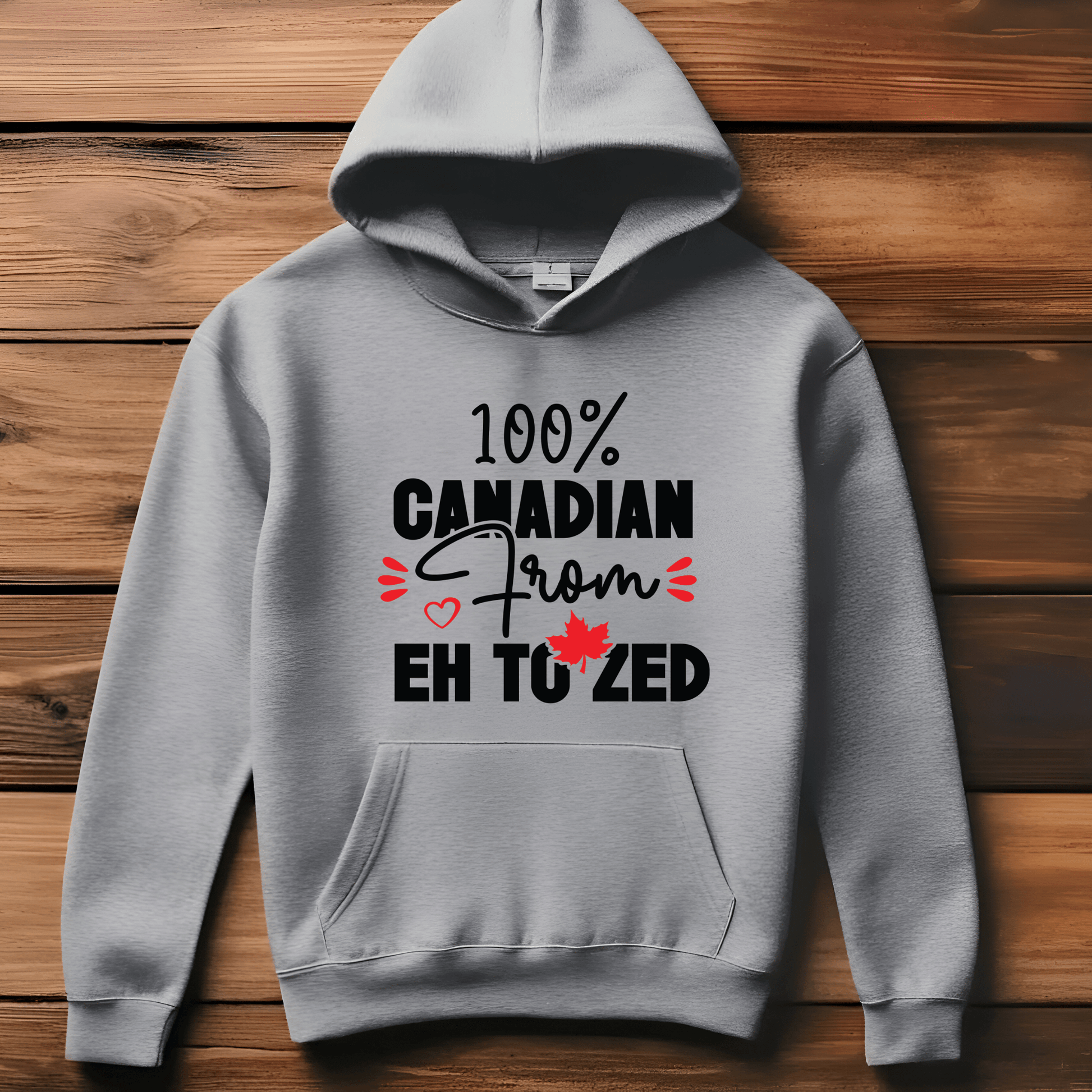 Ink and Charms Designs Sweatshirt Proudly Canadian Collection: 100% CANADIAN FROM EH TO ZED - Wear Your Unmistakable Pride!