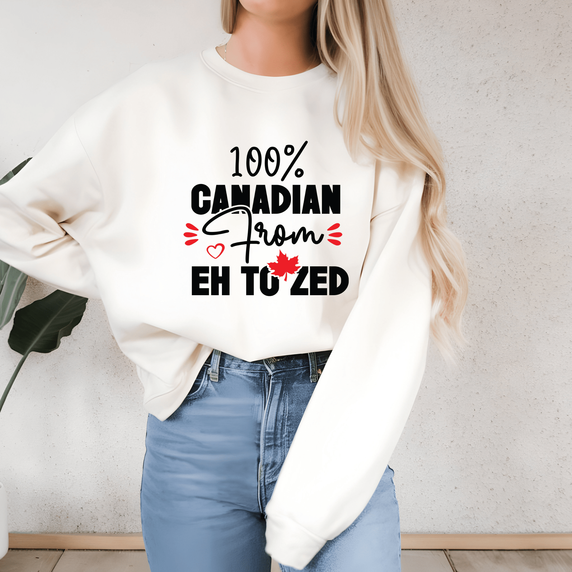 Ink and Charms Designs Sweatshirt Proudly Canadian Collection: 100% CANADIAN FROM EH TO ZED - Wear Your Unmistakable Pride!