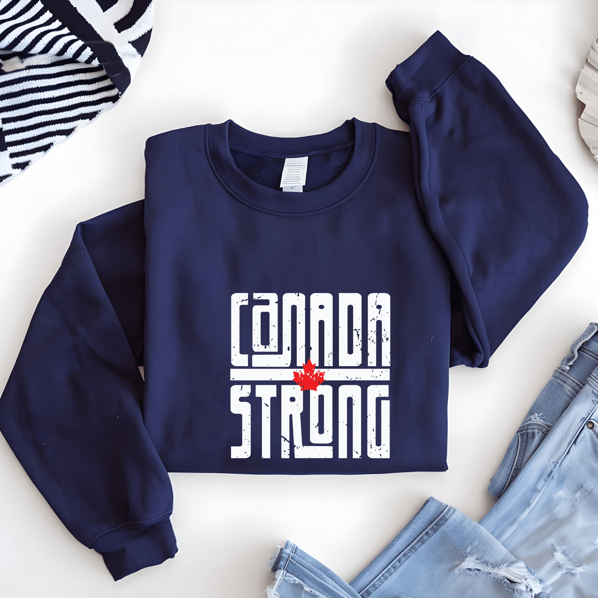 Ink and Charms Designs Sweatshirt Proudly Canadian Collection: CANADA STRONG - Wear Your Unwavering Support!