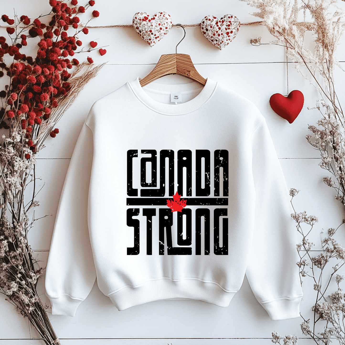Ink and Charms Designs Sweatshirt Proudly Canadian Collection: CANADA STRONG - Wear Your Unwavering Support!