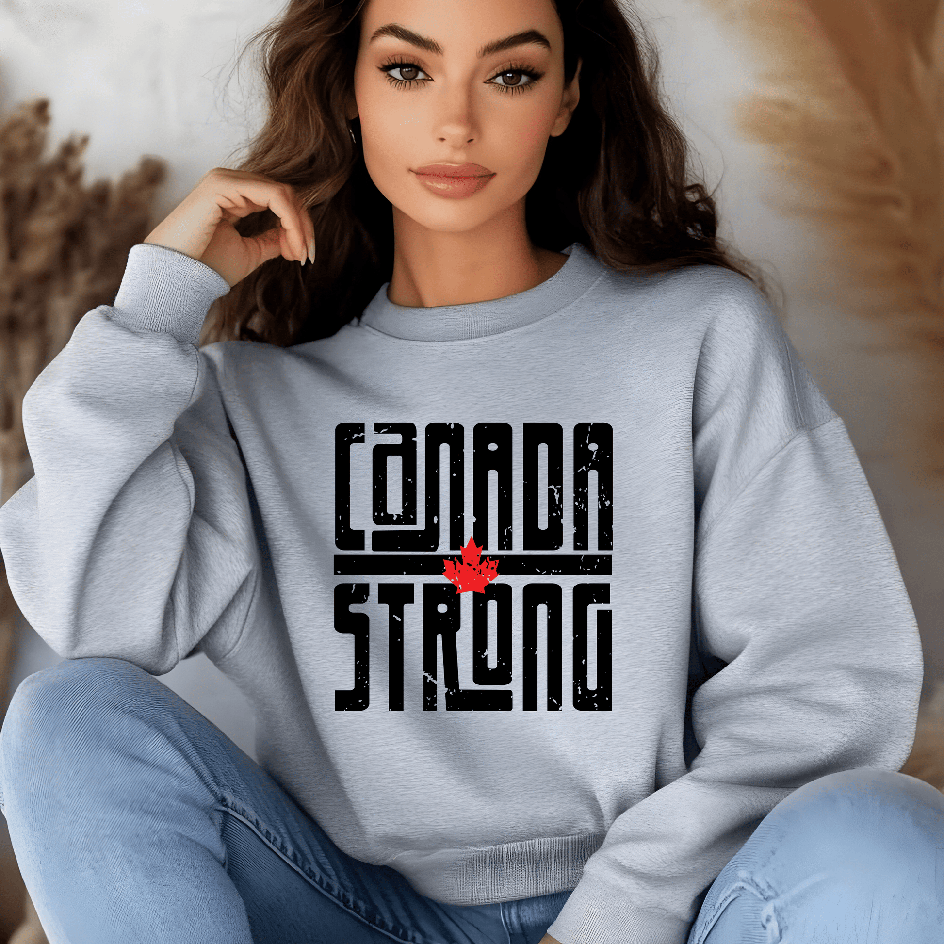 Ink and Charms Designs Sweatshirt Proudly Canadian Collection: CANADA STRONG - Wear Your Unwavering Support!