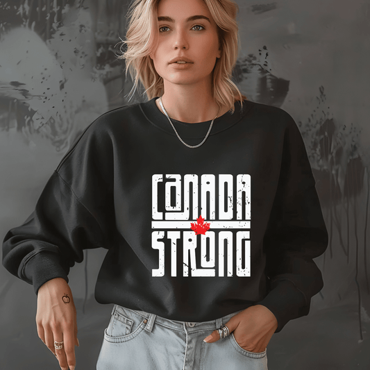 Ink and Charms Designs Sweatshirt Proudly Canadian Collection: CANADA STRONG - Wear Your Unwavering Support!