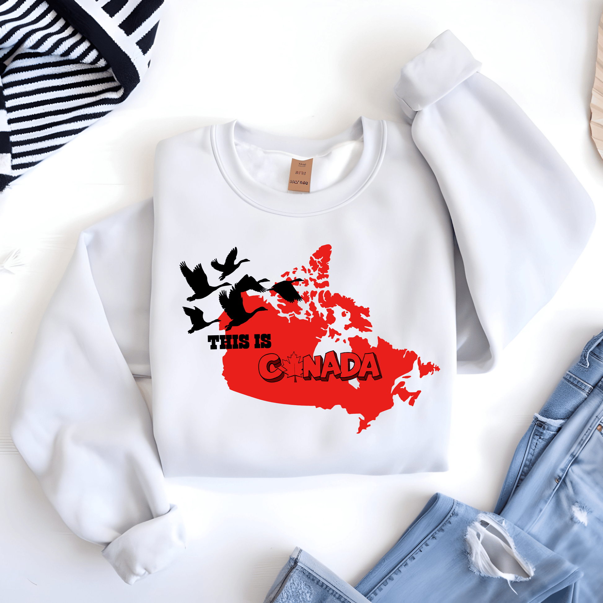 Ink and Charms Designs Sweatshirt Proudly Canadian Collection: Mapping Our Spirit