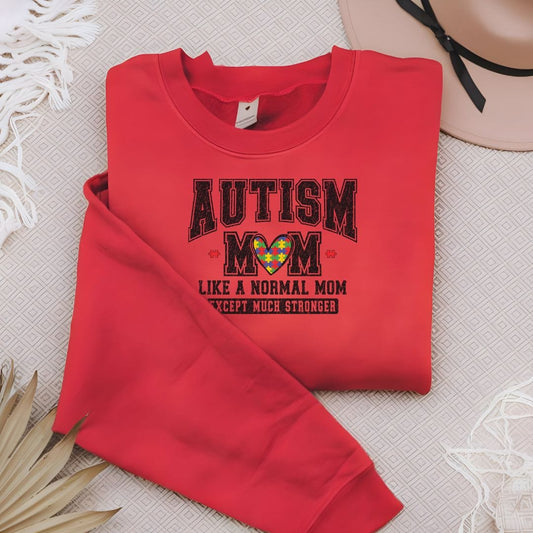 Ink and Charms Designs Sweatshirt Red / S Autisim Mom crew neck