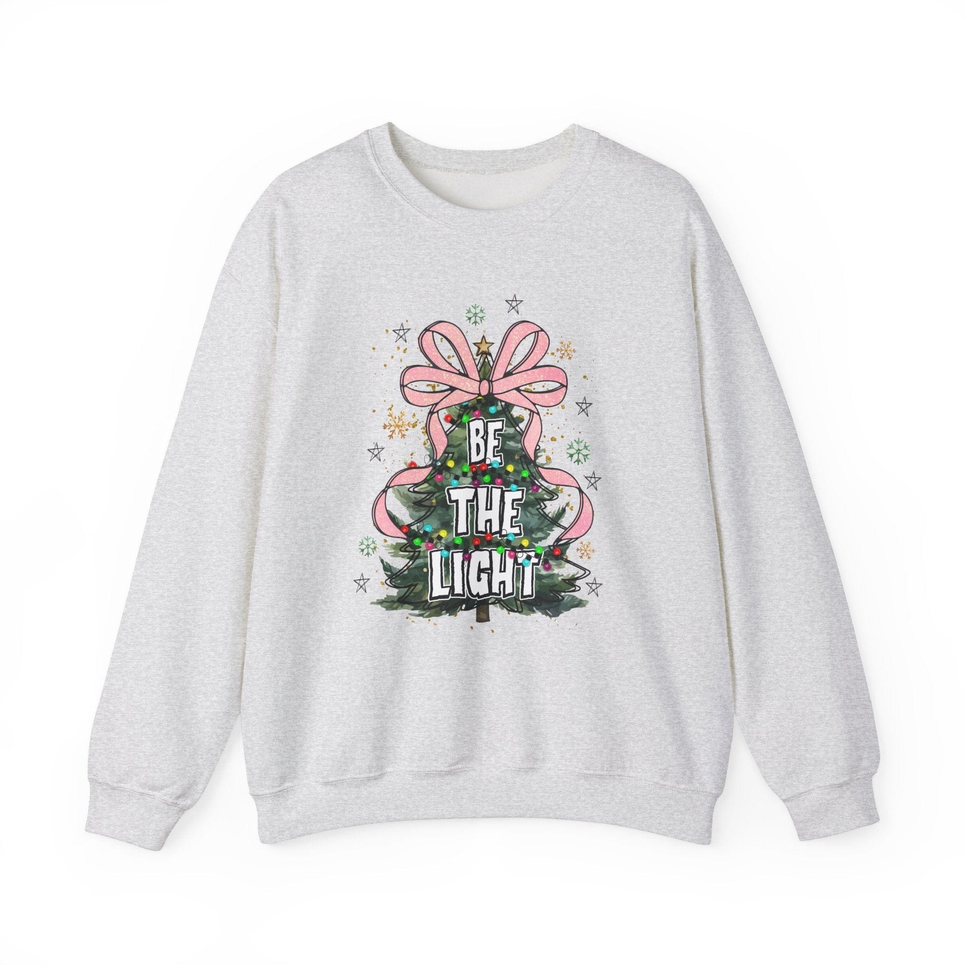 Ink and Charms Designs Sweatshirt S / Ash Christmas Tree Bow Crewneck Sweatshirt