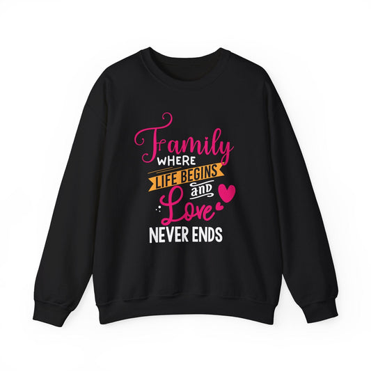 Ink and Charms Designs Sweatshirt S / Black Heavy Blend™ Crewneck Sweatshirt  features family love