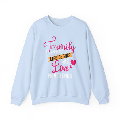 Ink and Charms Designs Sweatshirt S / Light Blue Heavy Blend™ Crewneck Sweatshirt  features family love