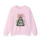Ink and Charms Designs Sweatshirt S / Light Pink Christmas Tree Bow Crewneck Sweatshirt