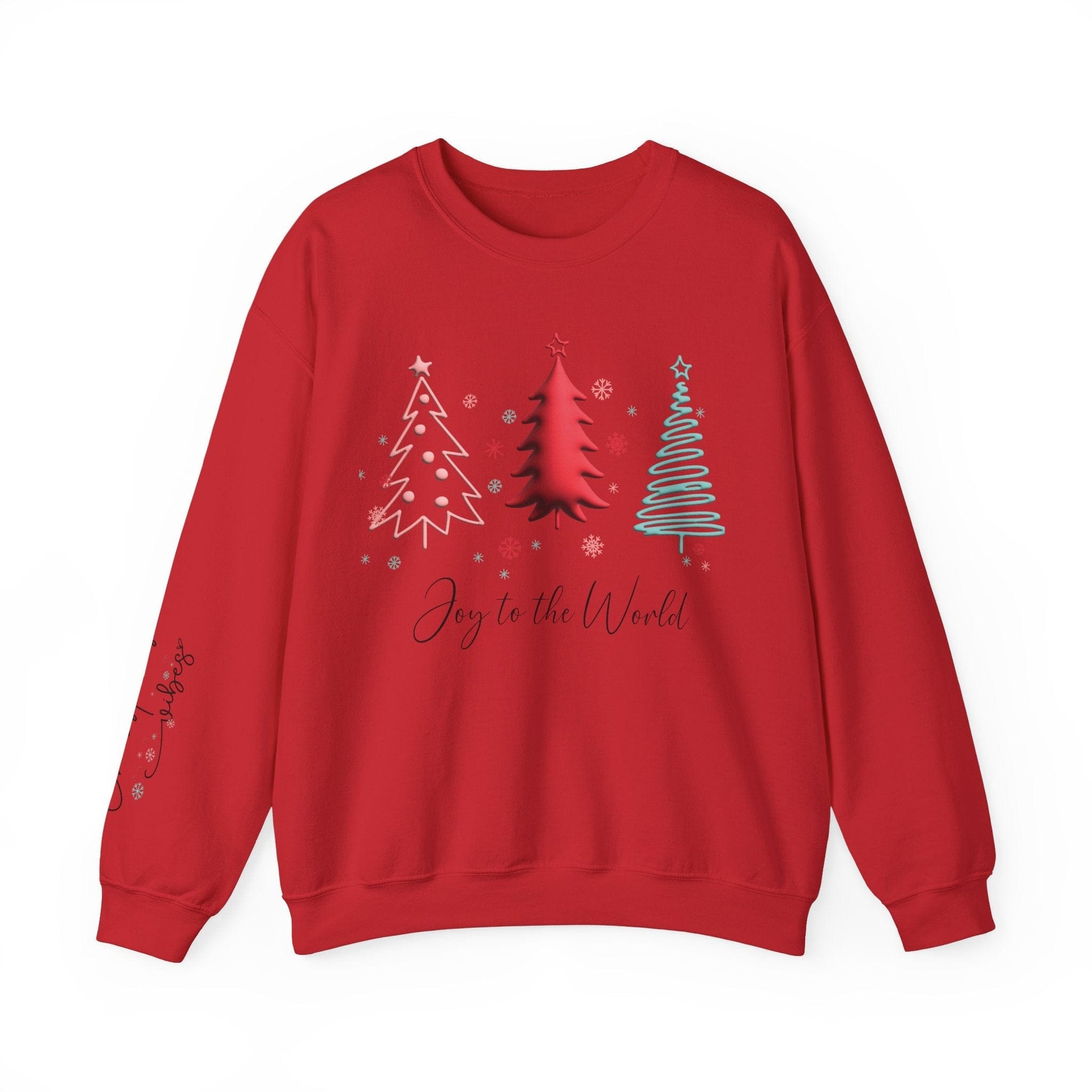 Ink and Charms Designs Sweatshirt S / Red Christmas Joy Unisex Sweatshirt with Sleeve Print