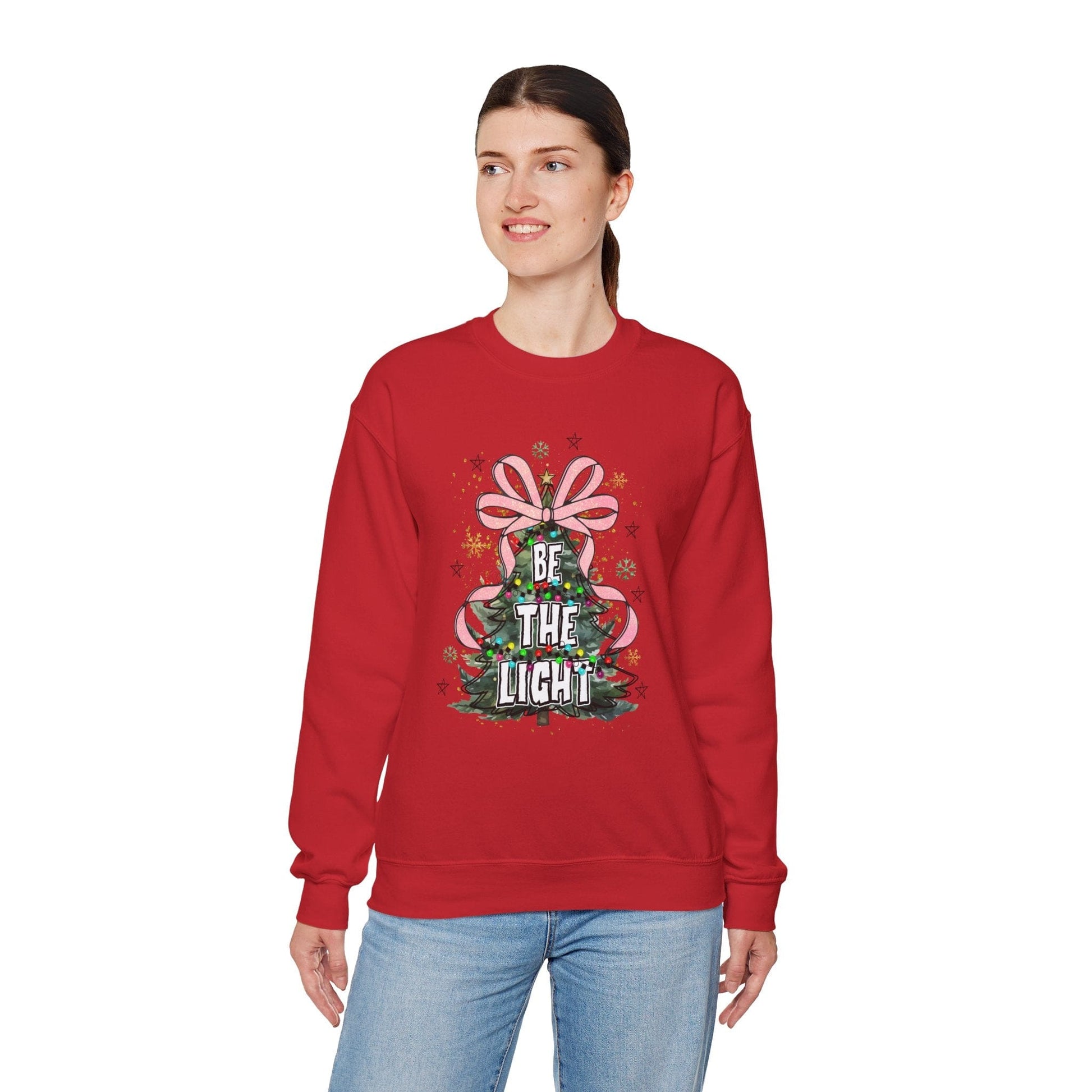 Ink and Charms Designs Sweatshirt S / Red Christmas Tree Bow Crewneck Sweatshirt