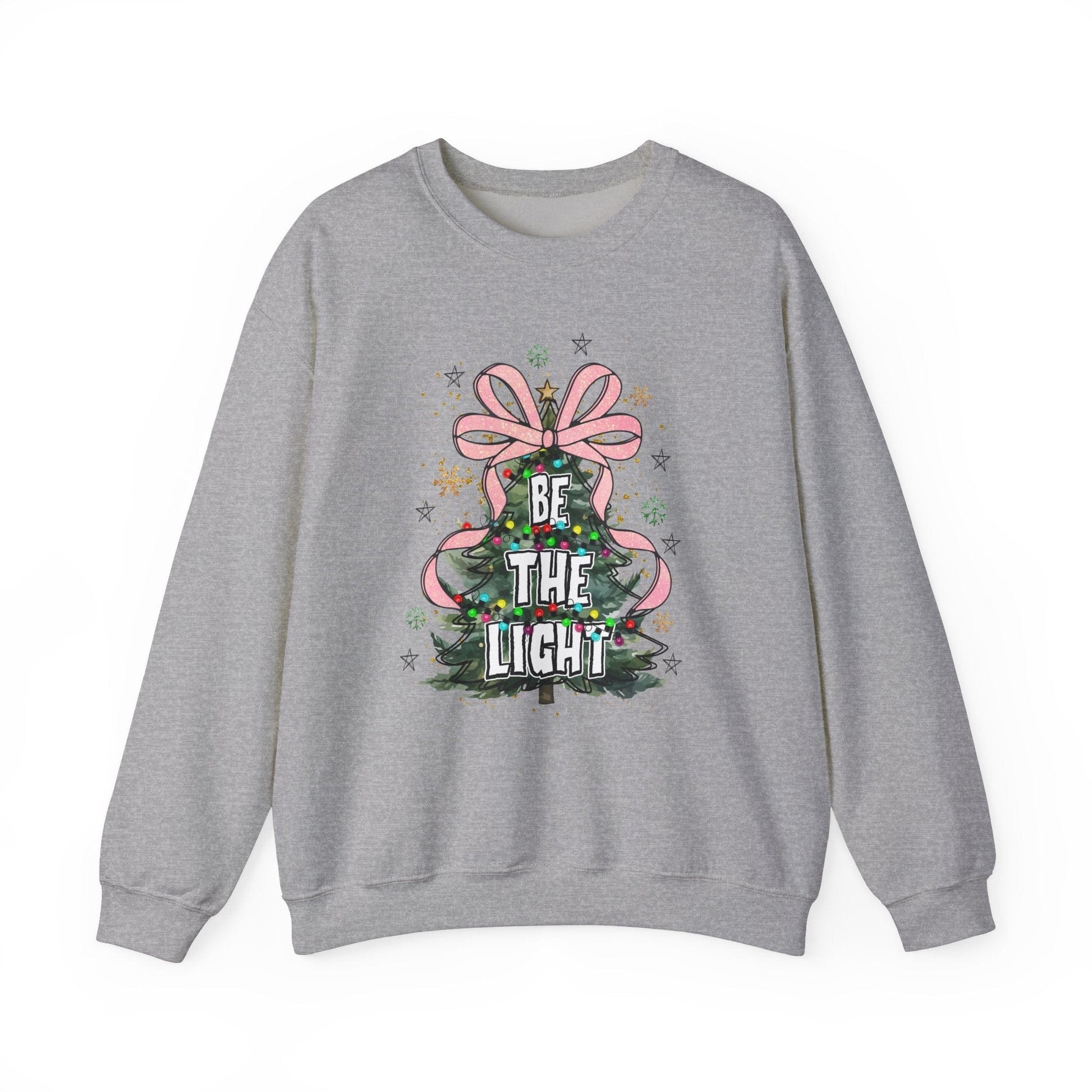 Ink and Charms Designs Sweatshirt S / Sport Grey Christmas Tree Bow Crewneck Sweatshirt