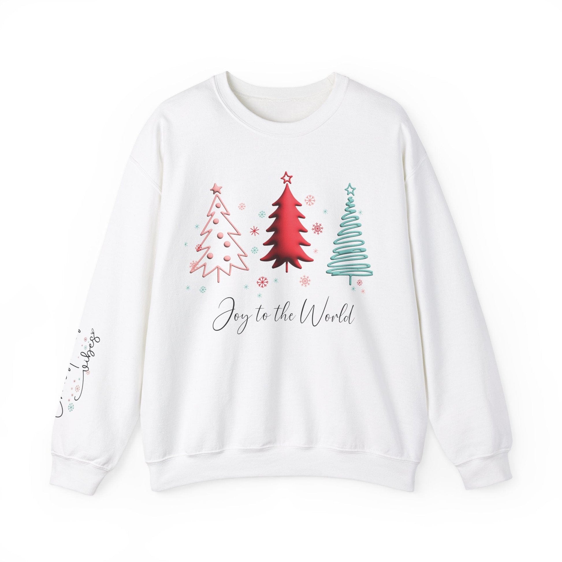 Ink and Charms Designs Sweatshirt S / White Christmas Joy Unisex Sweatshirt with Sleeve Print