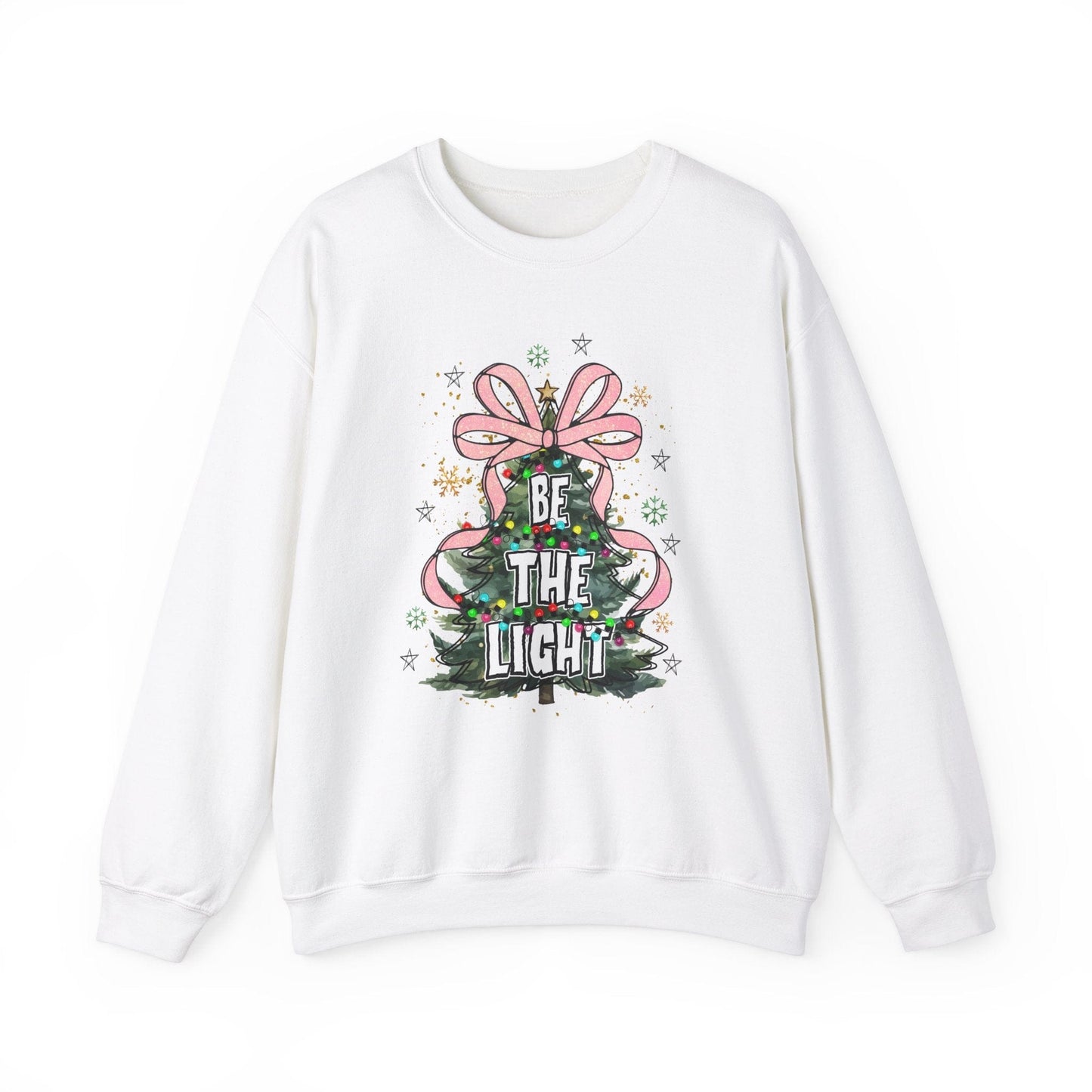 Ink and Charms Designs Sweatshirt S / White Christmas Tree Bow Crewneck Sweatshirt