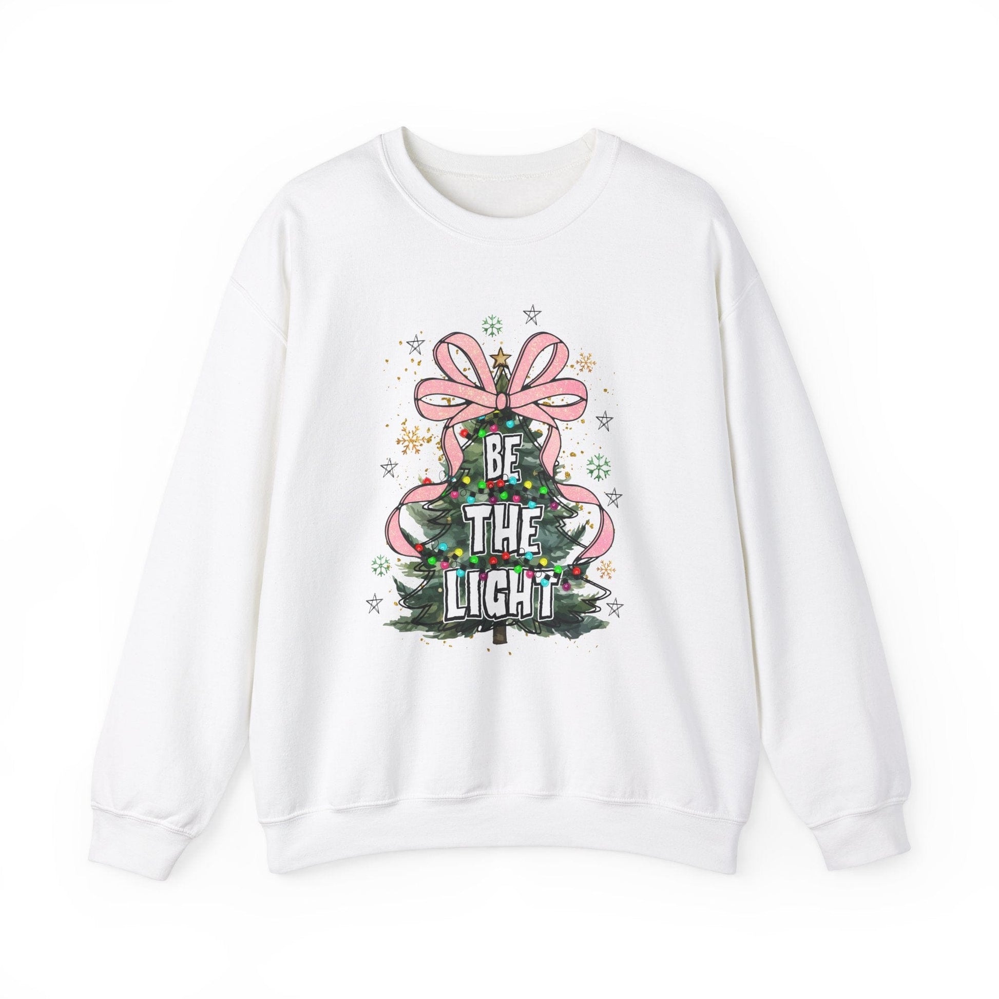 Ink and Charms Designs Sweatshirt S / White Christmas Tree Bow Crewneck Sweatshirt