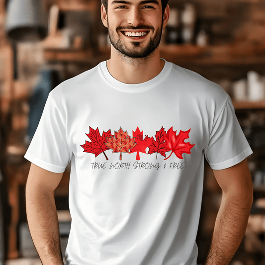 Ink and Charms Designs Sweatshirt T-shirt / White / XL "True North Strong & Free" Apparel Collection: Wear Your Canadian Pride!