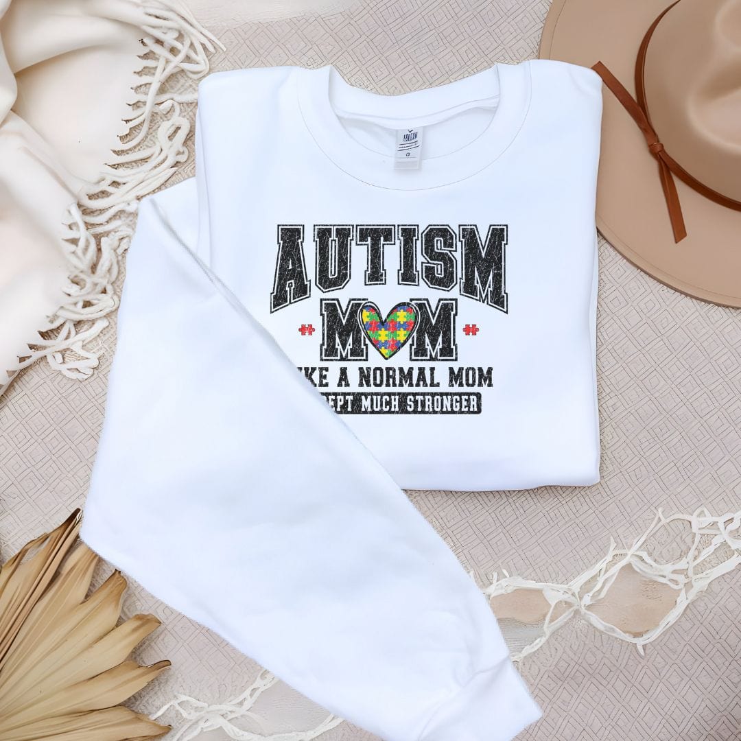 Ink and Charms Designs Sweatshirt White / s Autisim Mom crew neck