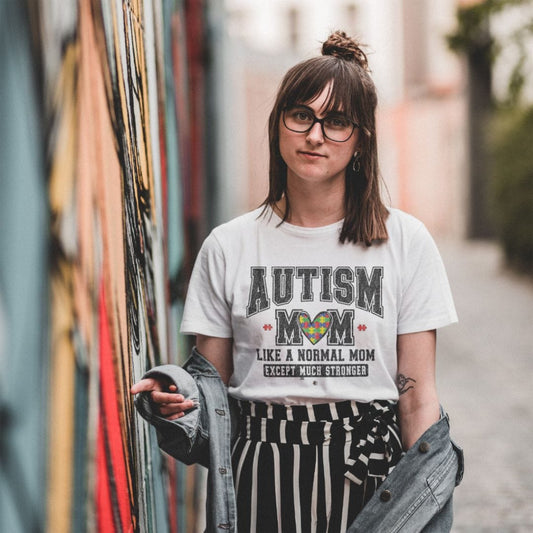 Ink and Charms Designs T-Shirt Autism Mom Tee - Much Stronger Design