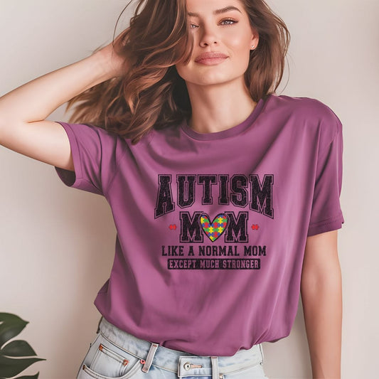 Ink and Charms Designs T-Shirt Autism Mom Tee - Much Stronger Design