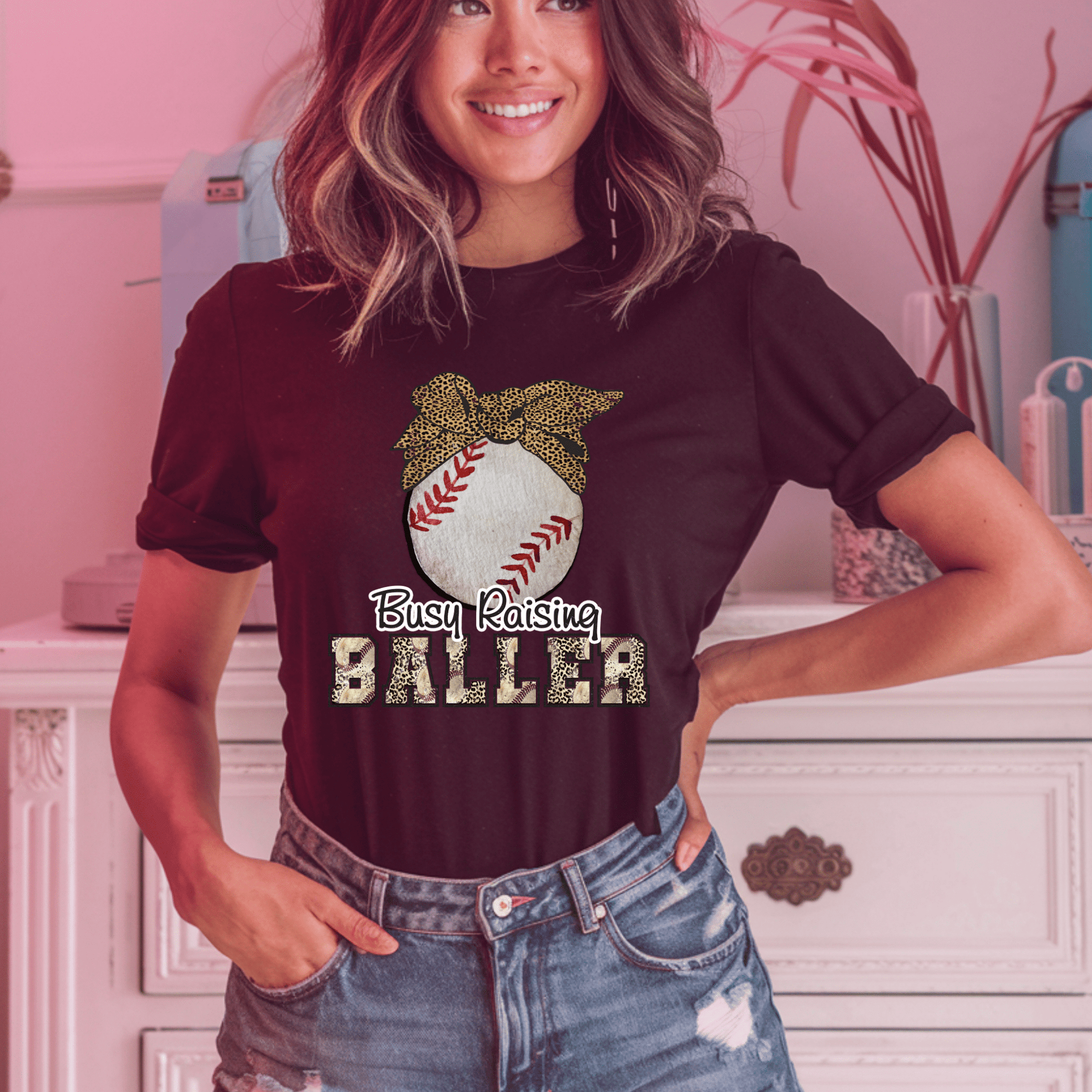Ink and Charms Designs T-Shirt Baseball Mom Hoodie - Stylish Bleacher Apparel with Word Art Design