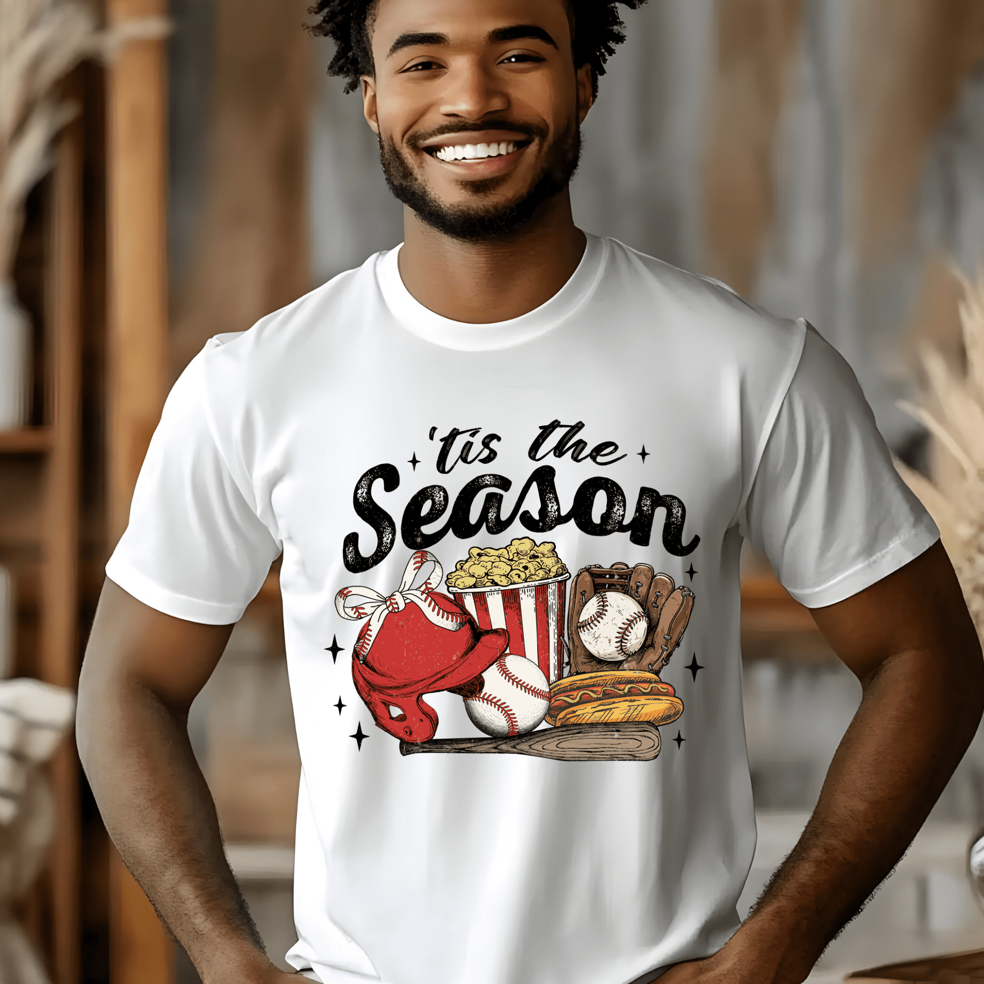 Ink and Charms Designs T-Shirt Baseball Season Hoodie - Game Day Snacks & Sports Design