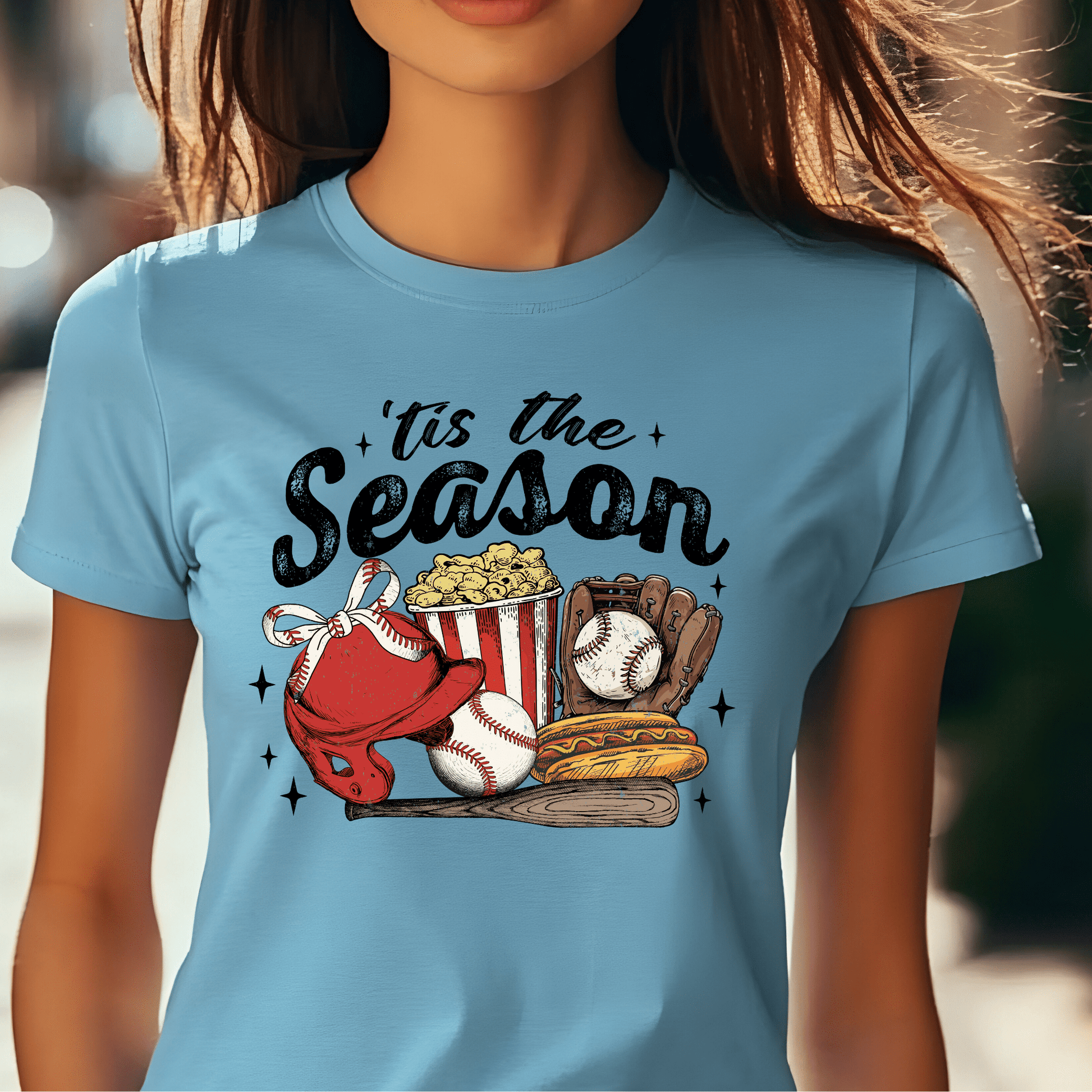 Ink and Charms Designs T-Shirt Baseball Season Hoodie - Game Day Snacks & Sports Design
