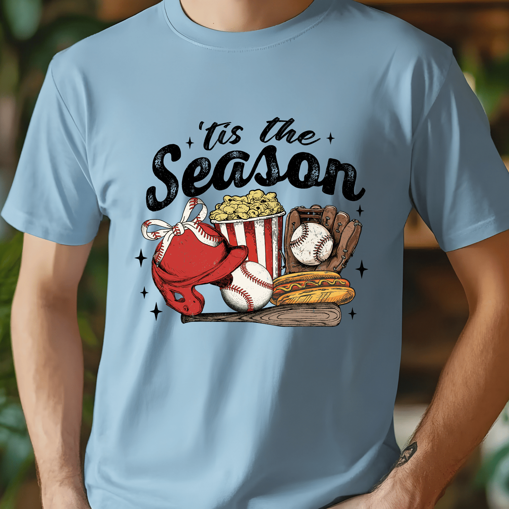 Ink and Charms Designs T-Shirt Baseball Season Hoodie - Game Day Snacks & Sports Design