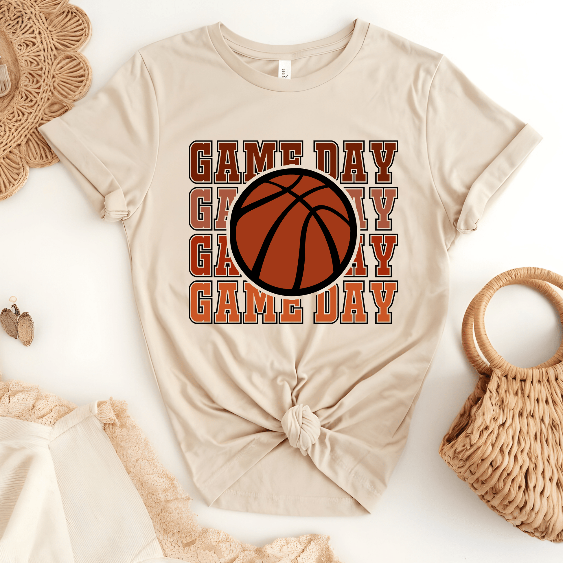 Ink and Charms Designs T-Shirt Basketball Game Day Hoodie - Bold Minimalist Player & Fan Apparel
