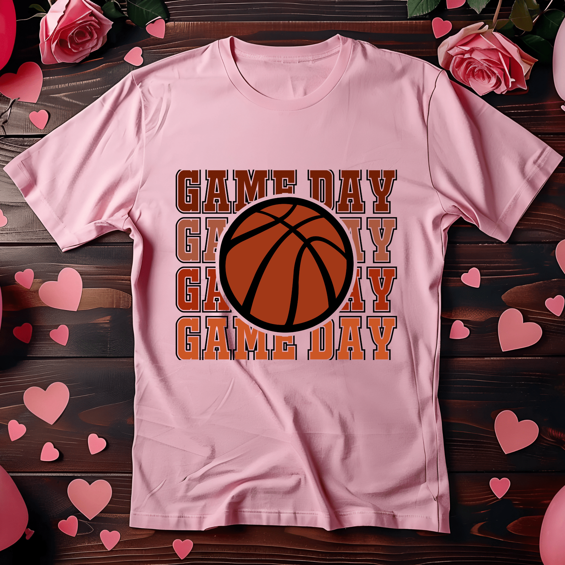 Ink and Charms Designs T-Shirt Basketball Game Day Hoodie - Bold Minimalist Player & Fan Apparel