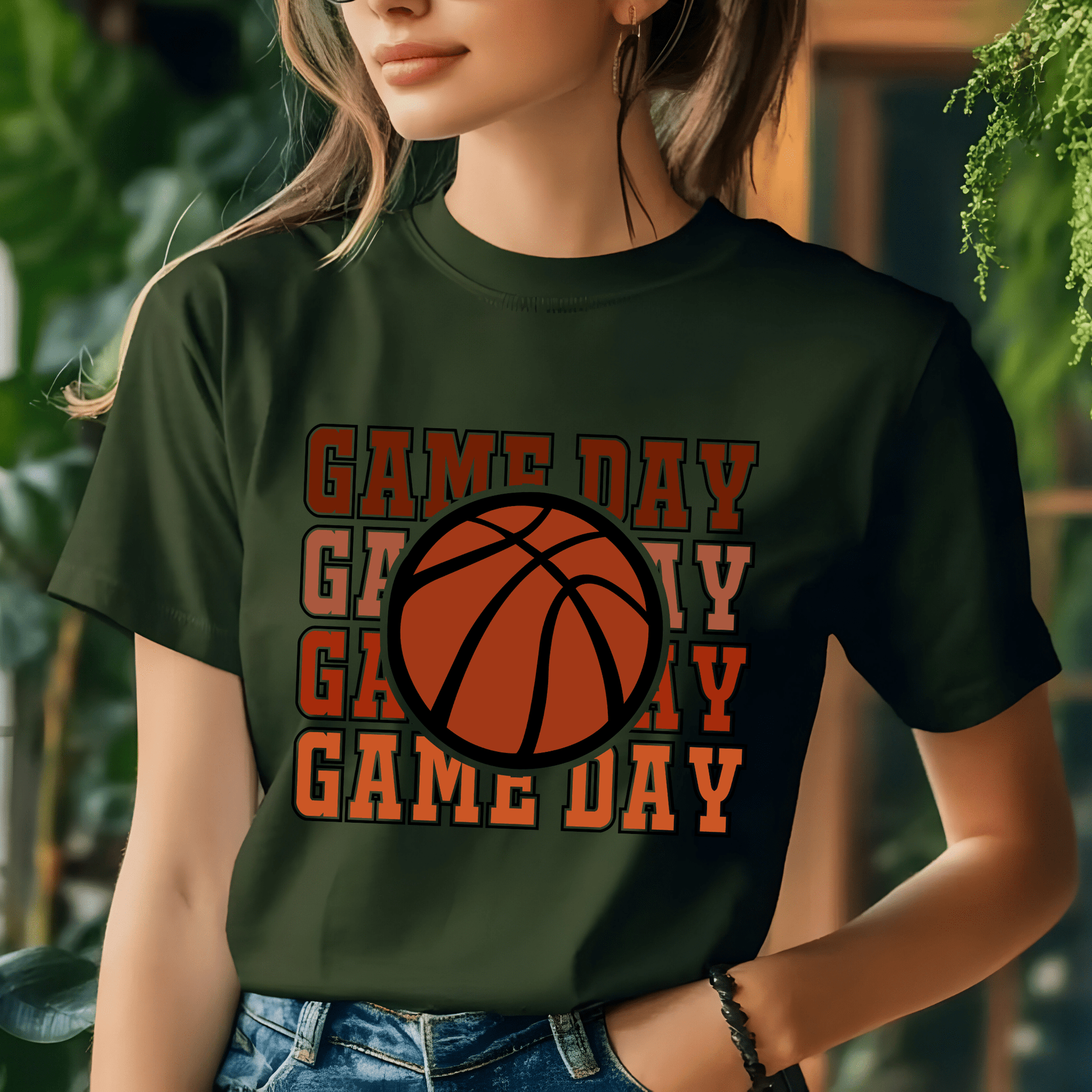 Ink and Charms Designs T-Shirt Basketball Game Day Hoodie - Bold Minimalist Player & Fan Apparel